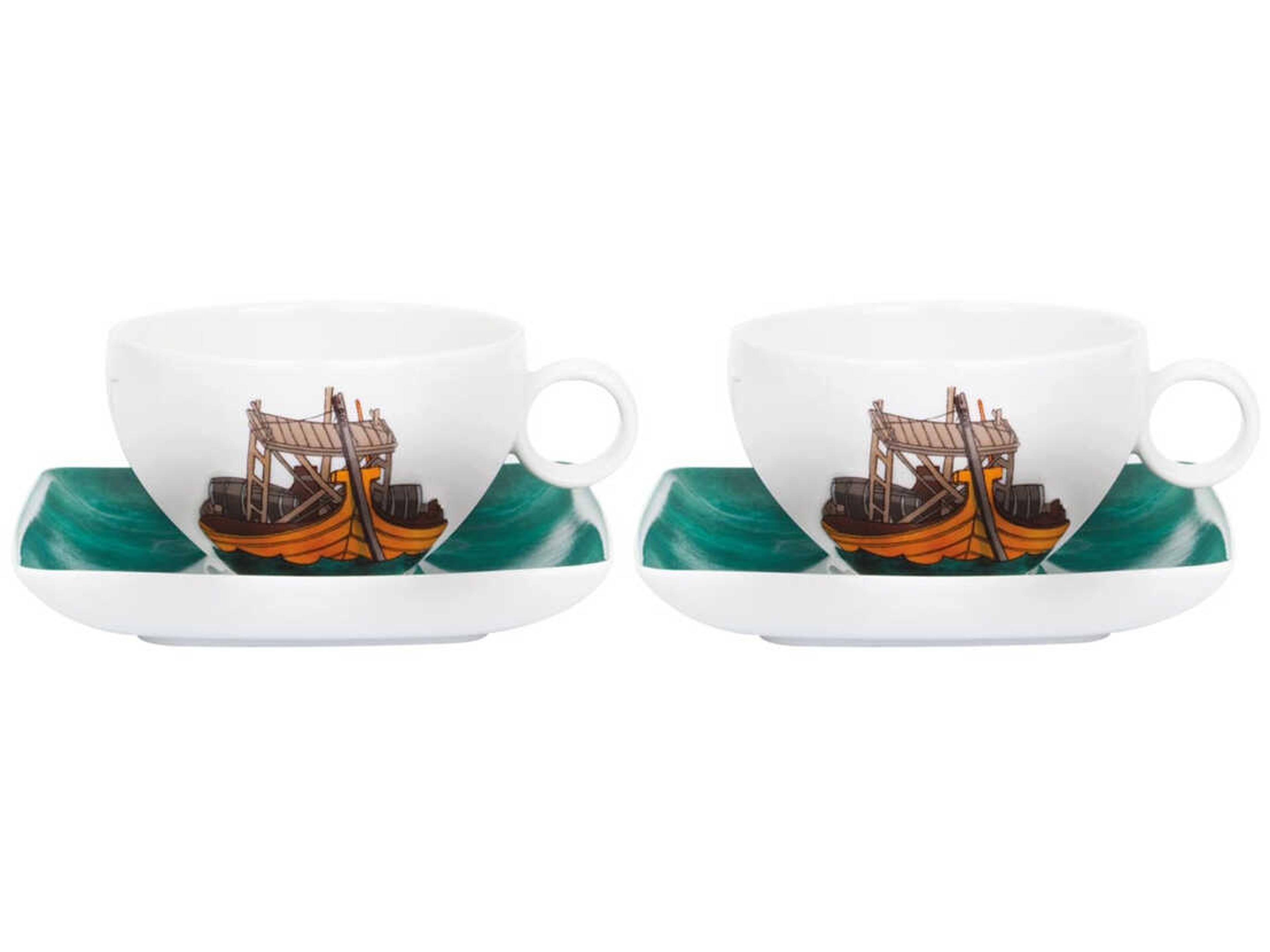 Alma Do Porto Tea Cup and Saucer Set of 2