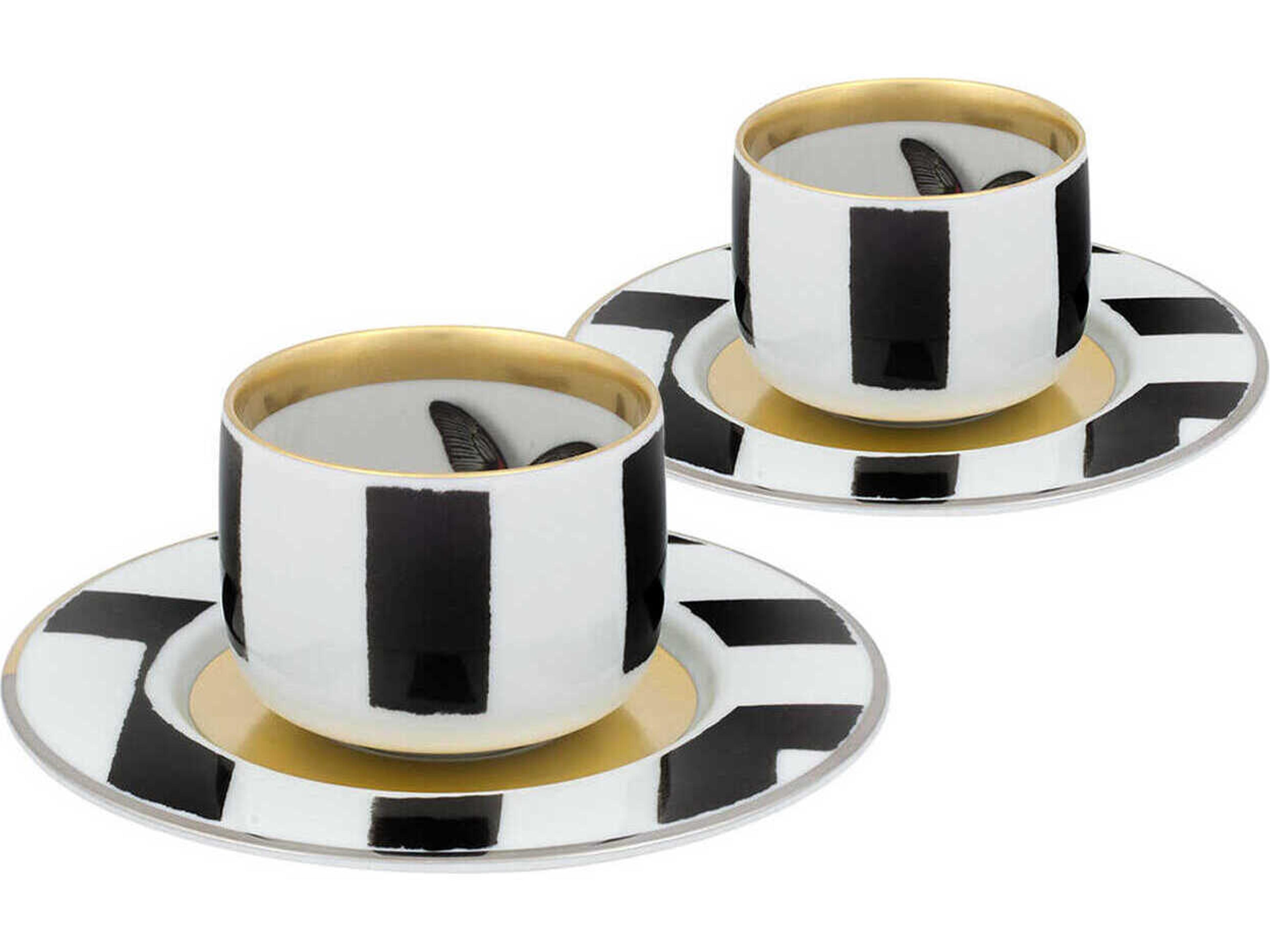 Lacroix Sol Y Sombra Coffee Cups and Saucers Set of 2