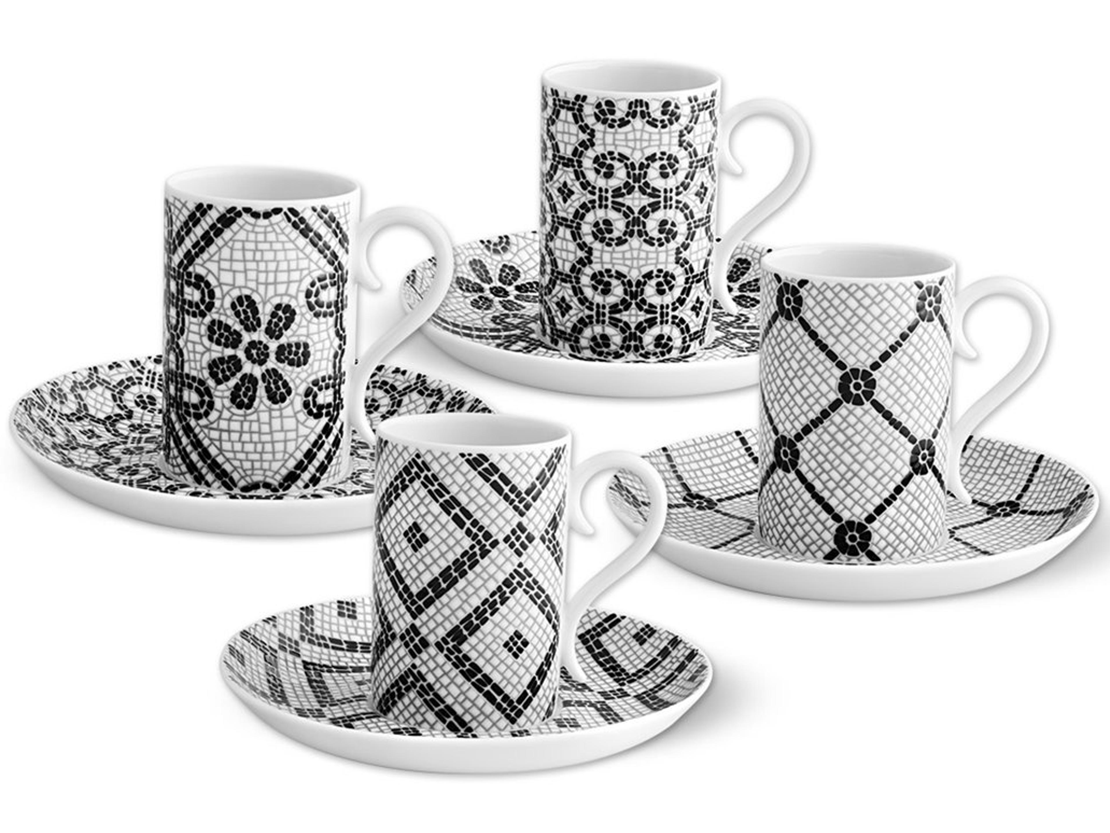 Calcada Portuguesa Coffee Cups and Saucers Set of 4