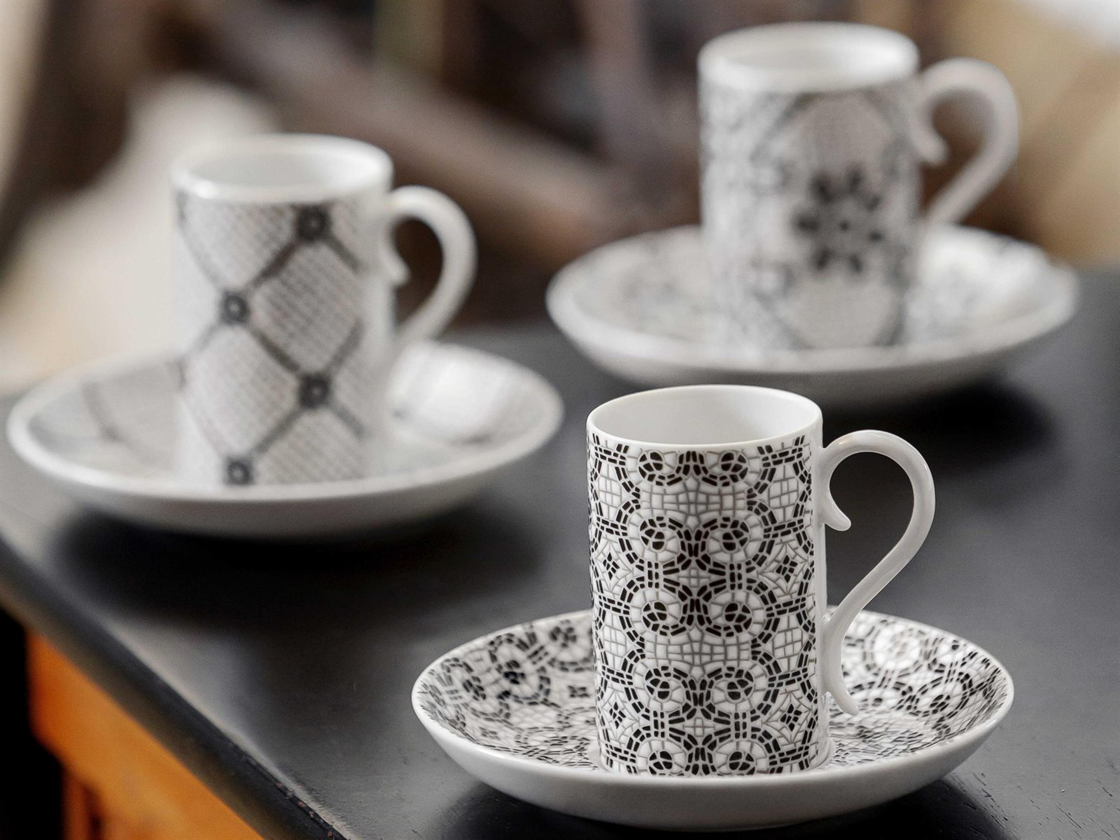 Vista Alegre Calcada Portuguesa Coffee Cups and Saucers Set of 4