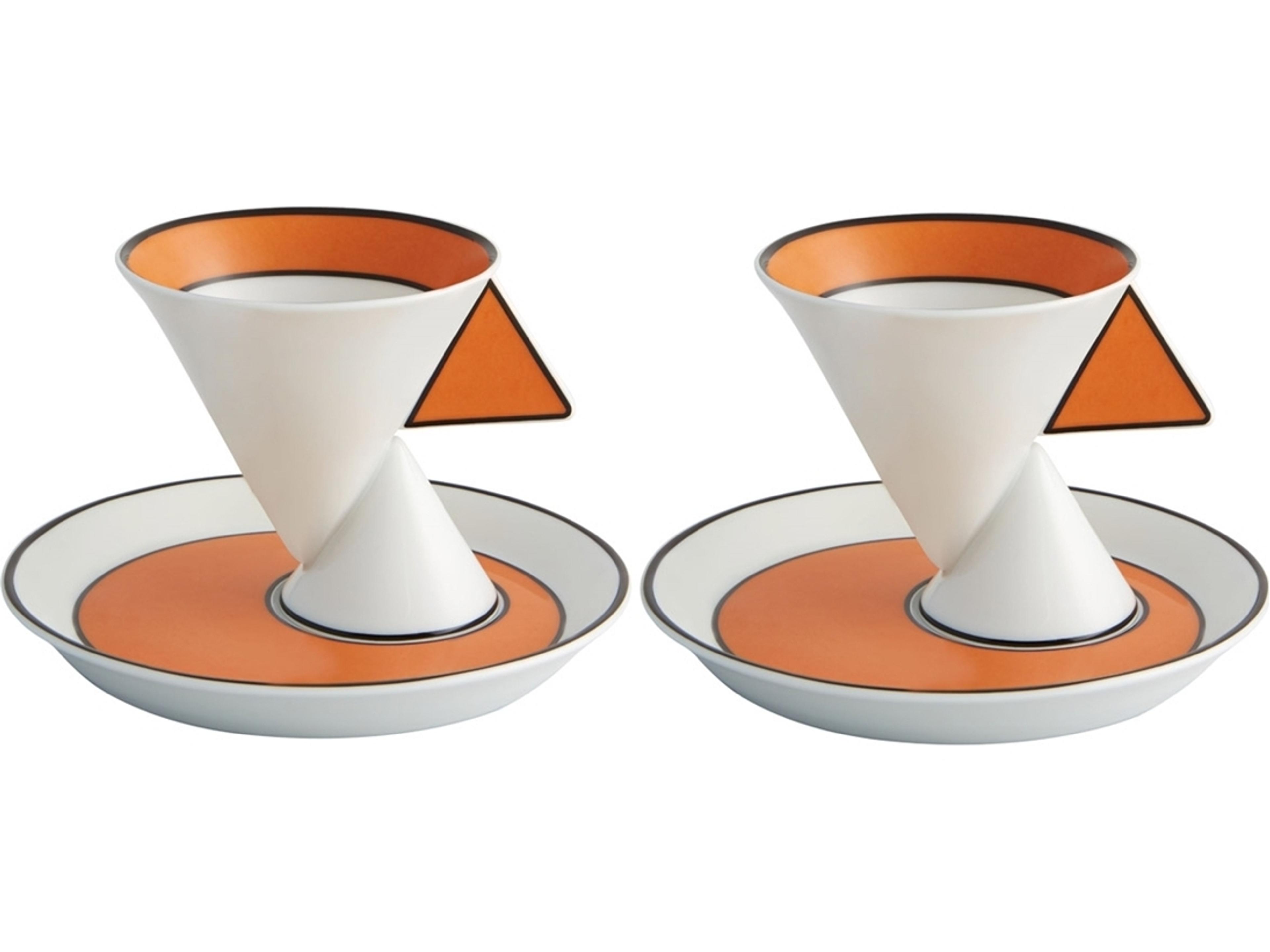Vista Alegre Jazz Coffee Cups and Saucers Set of 2
