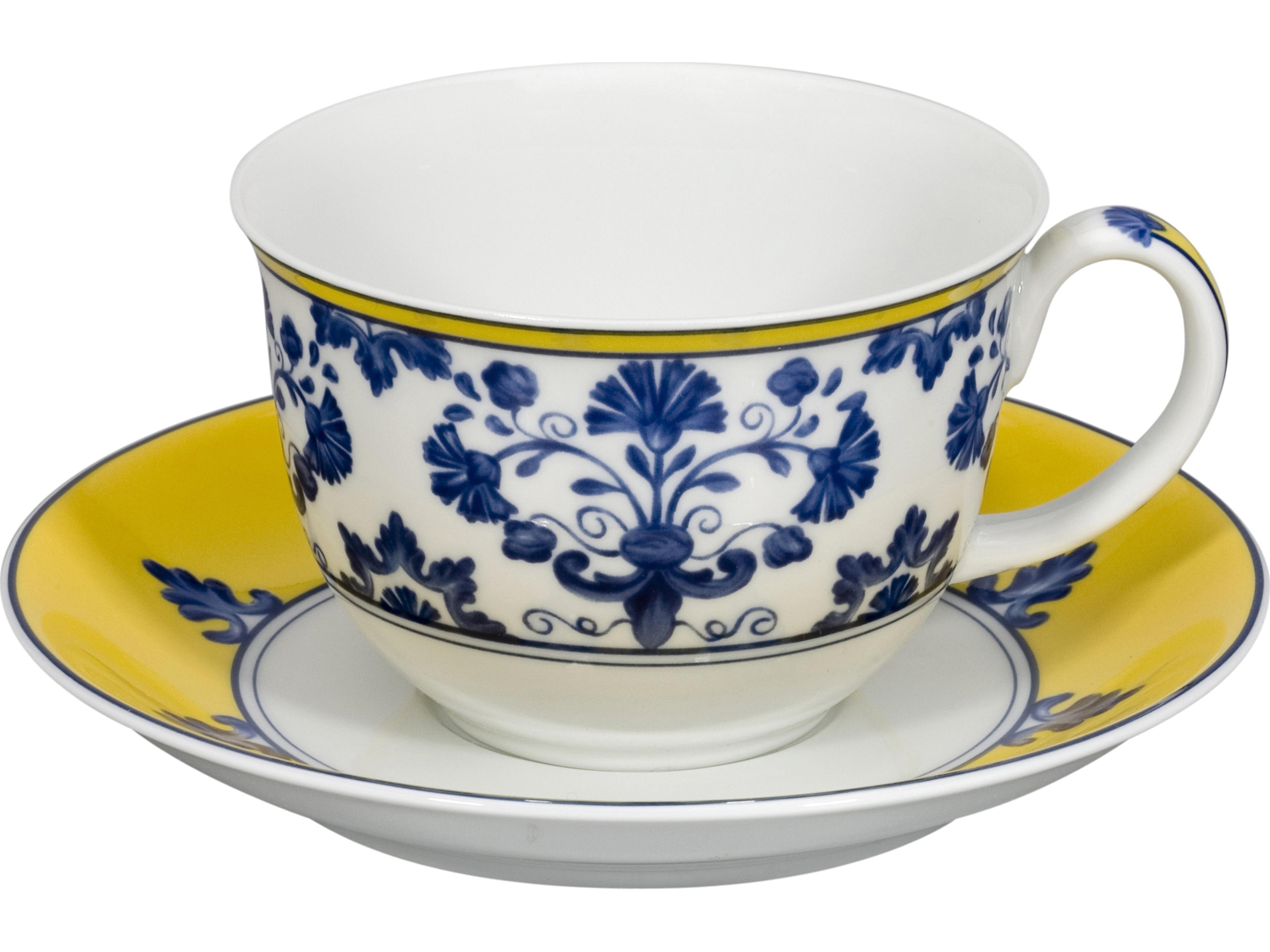 Vista Alegre Castelo Branco Tea Cup and Saucer Set of 4