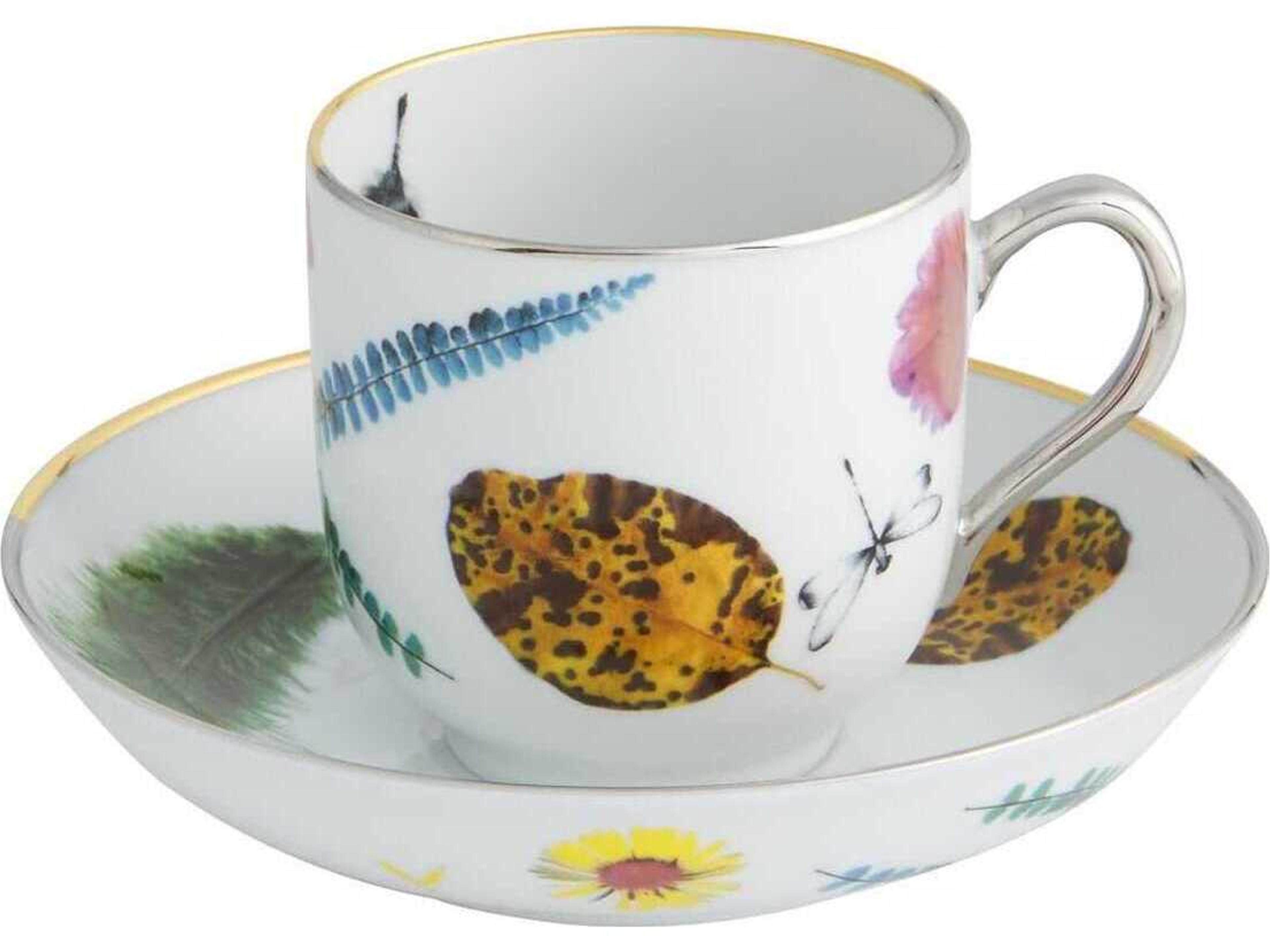 Vista Alegre Lacroix Caribe Tea Cup and Saucer Set of 4