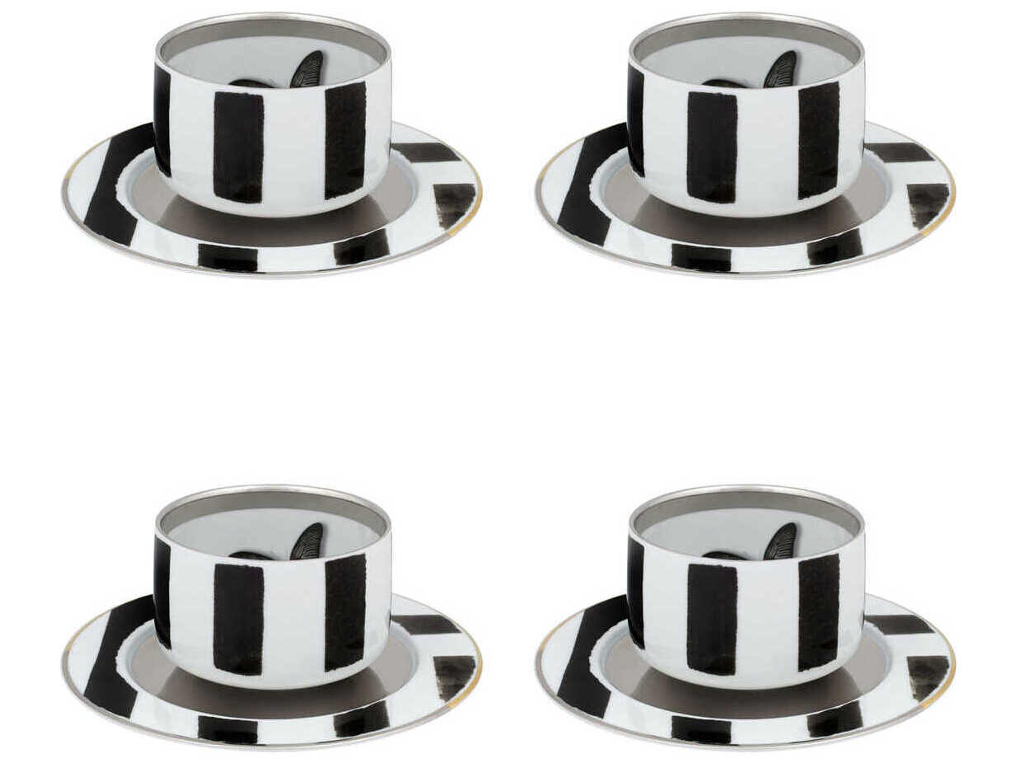 Lacroix Sol Y Sombra Tea Cup and Saucer Set of 4