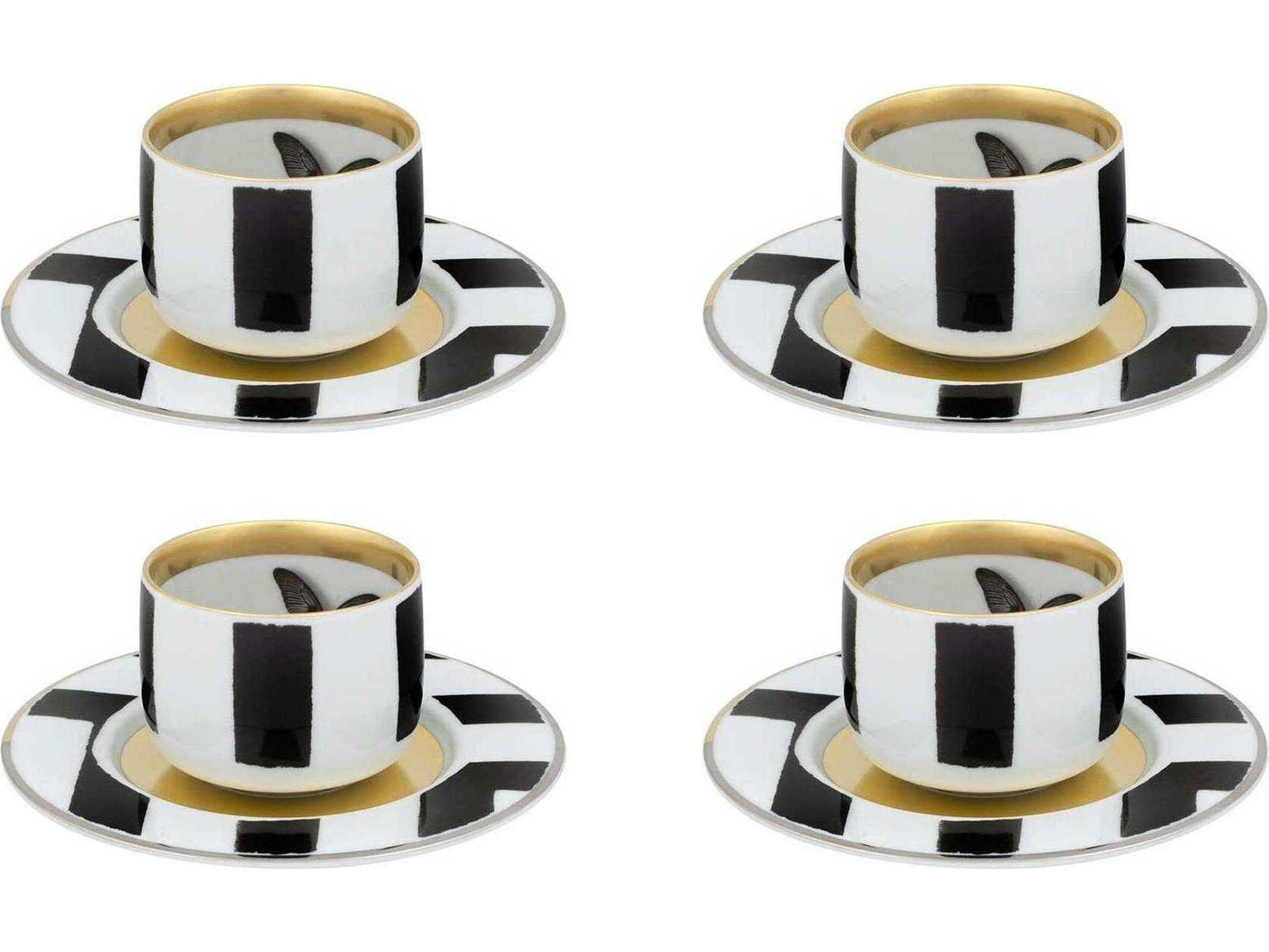 Lacroix Sol Y Sombra Coffee Cup and Saucer Set of 4