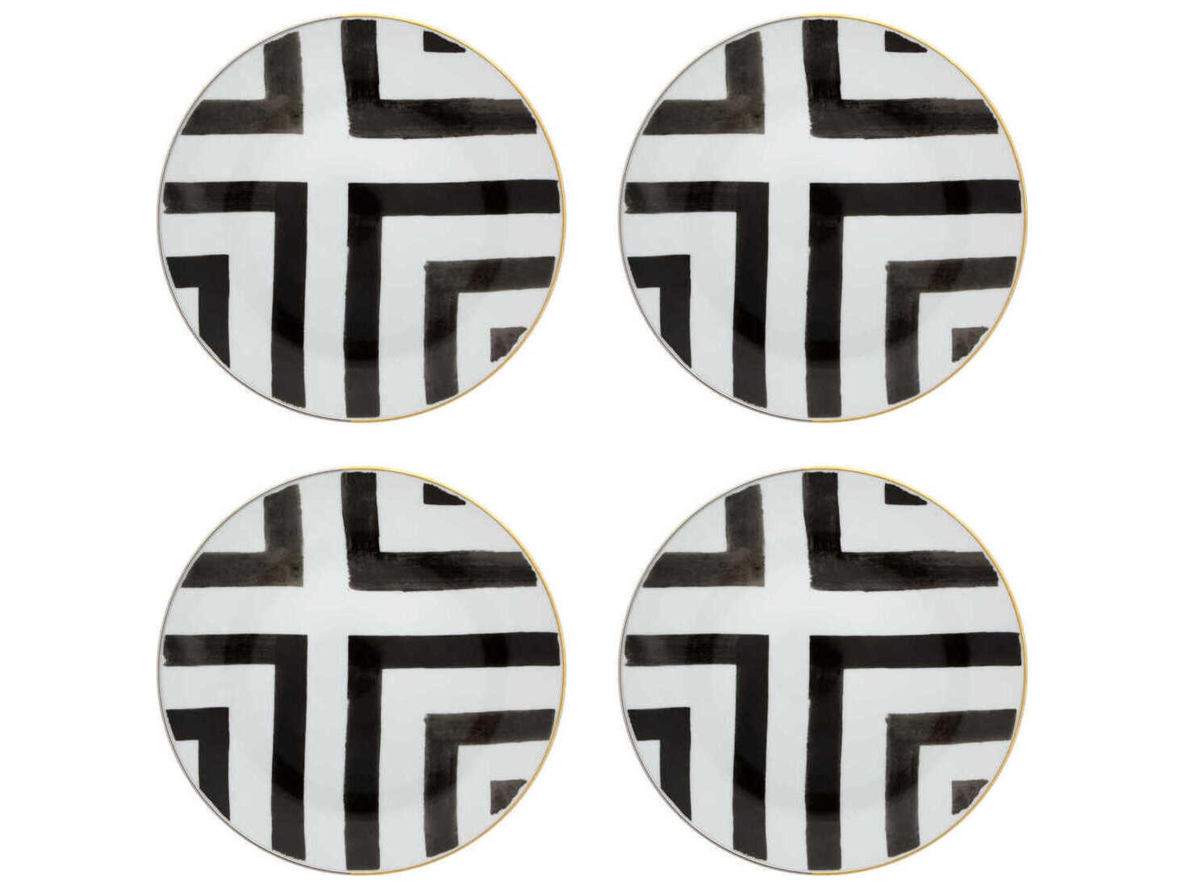 Vista Alegre Lacroix Sol Y Sombra Dessert Plate Set of 4