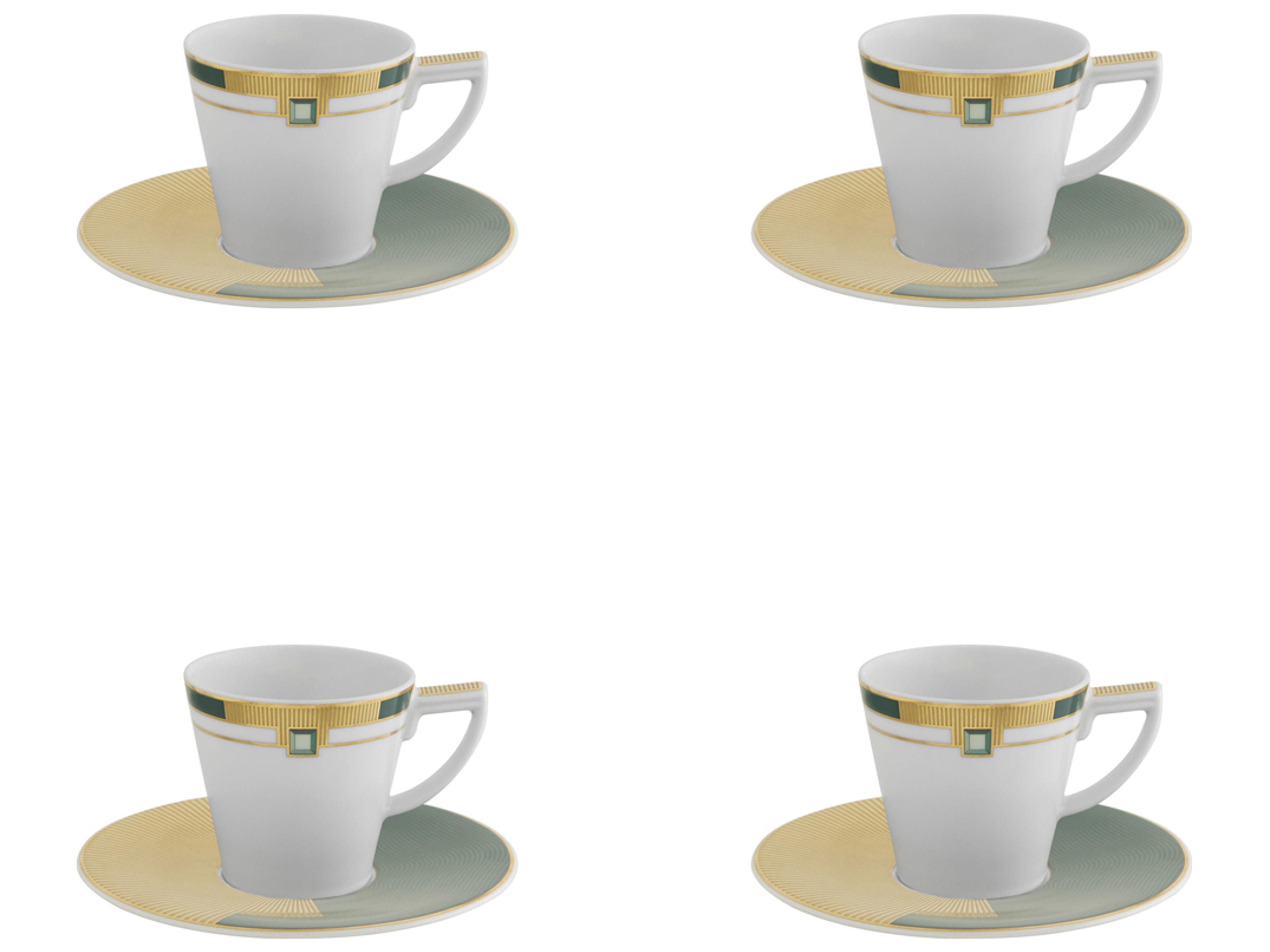 Vista Alegre Emerald Espresso Cup with Saucer Set of 4