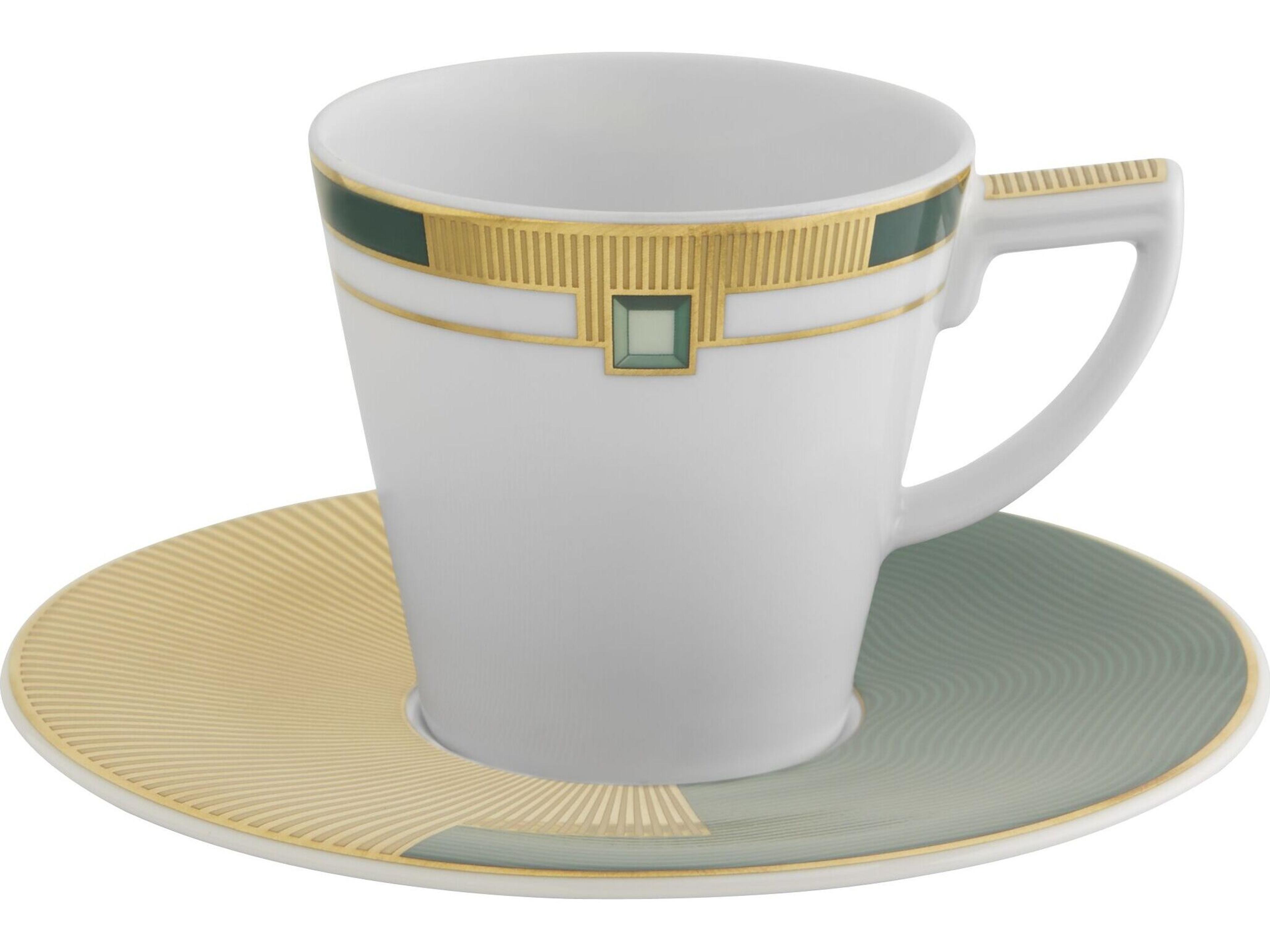 Vista Alegre Emerald Espresso Cup with Saucer Set of 4