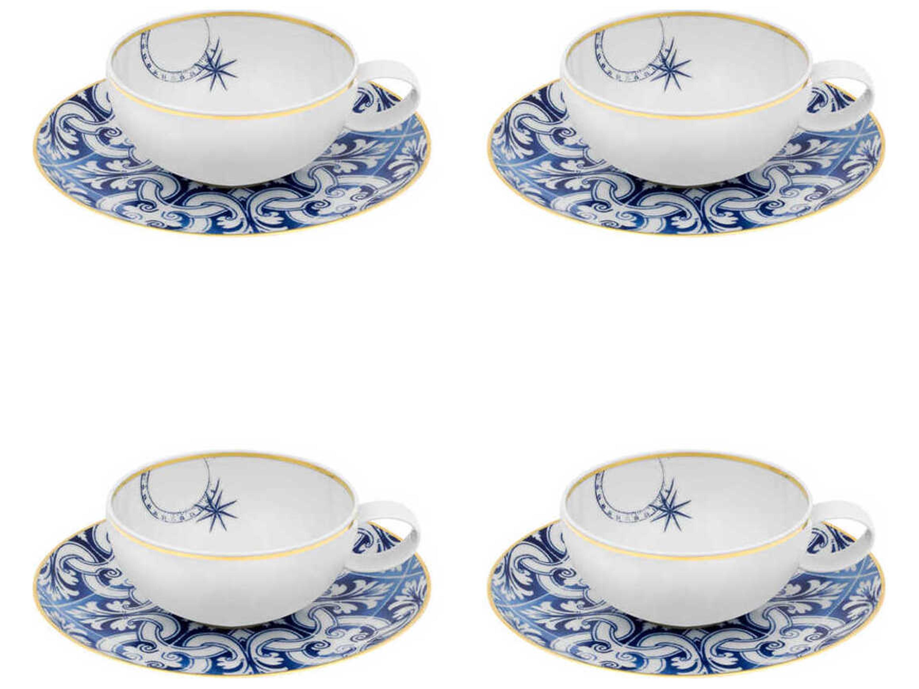 Transatlantica Tea Cup and Saucer Set of 4