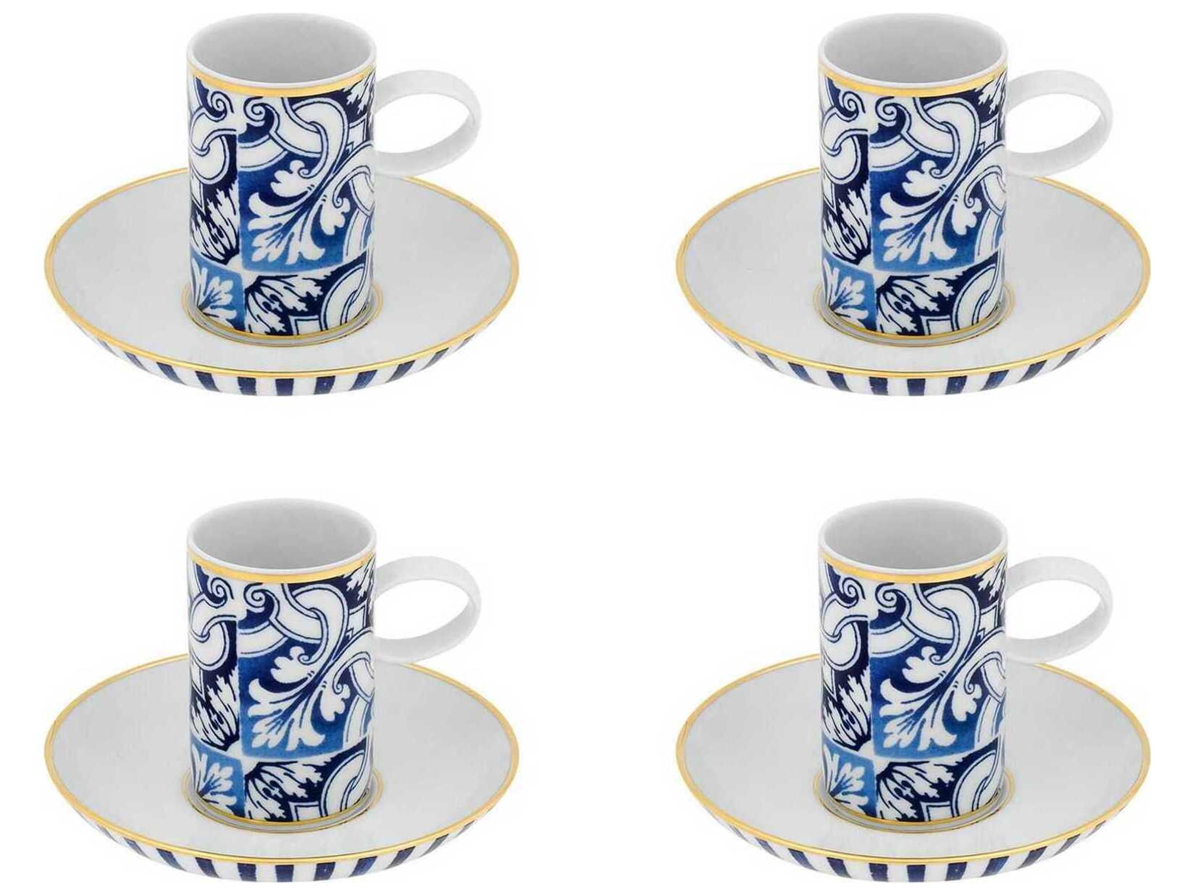 Transatlantica Coffee Cup and Saucer Set of 4