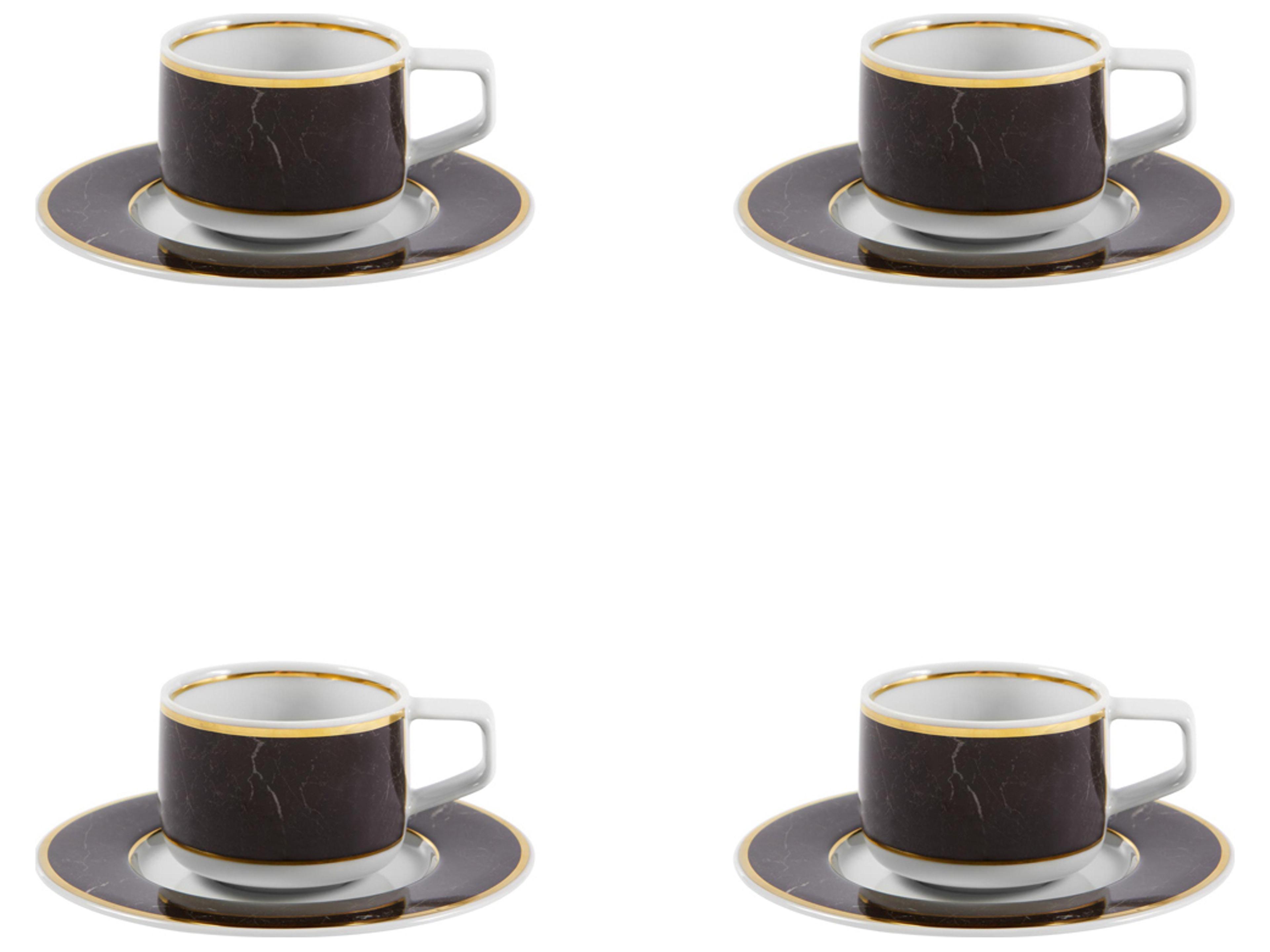 Carrara Coffee Cup and Saucer Set of 4
