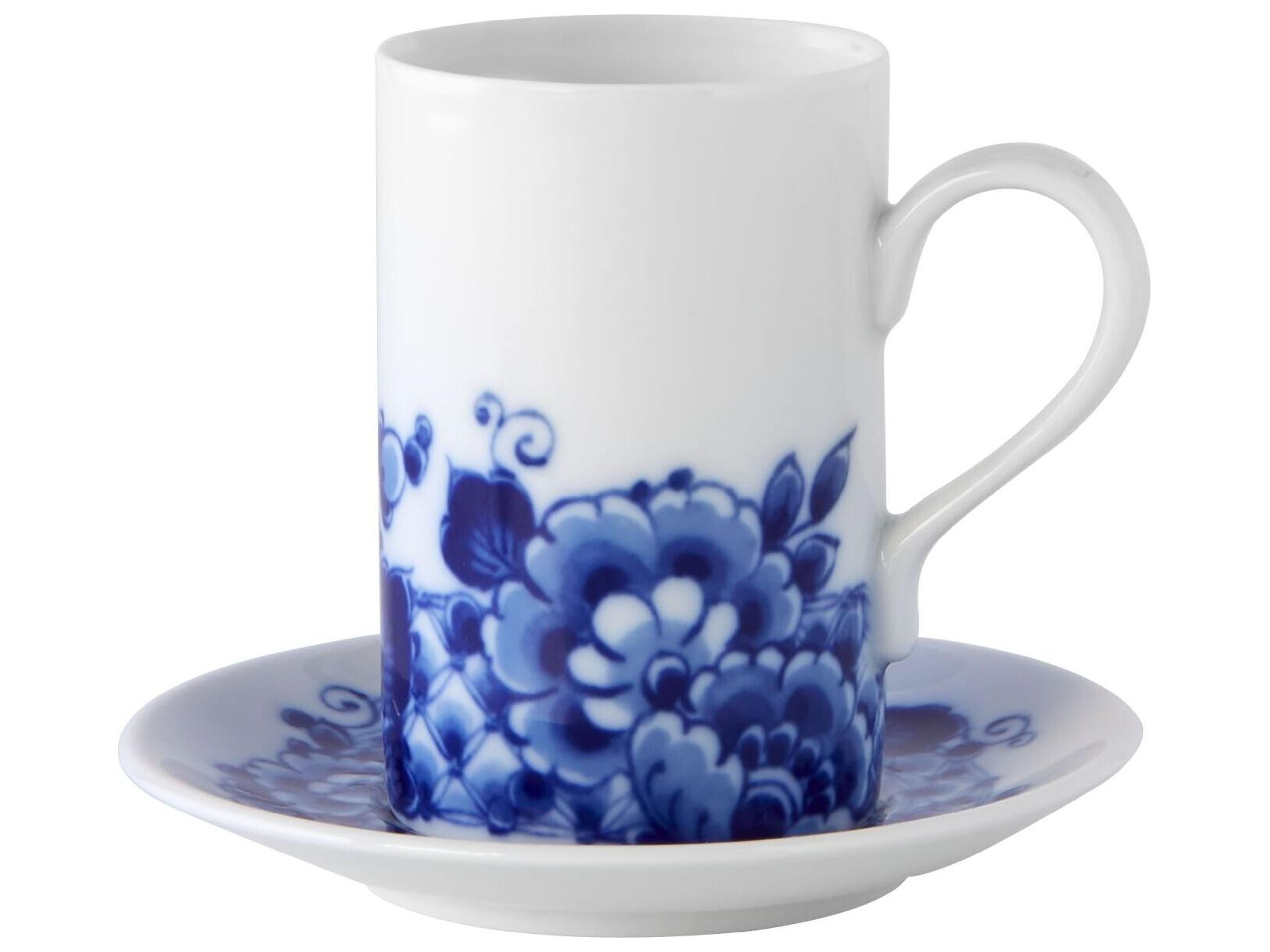 Vista Alegre Blue Ming Coffee Cup and Saucer Set of 4