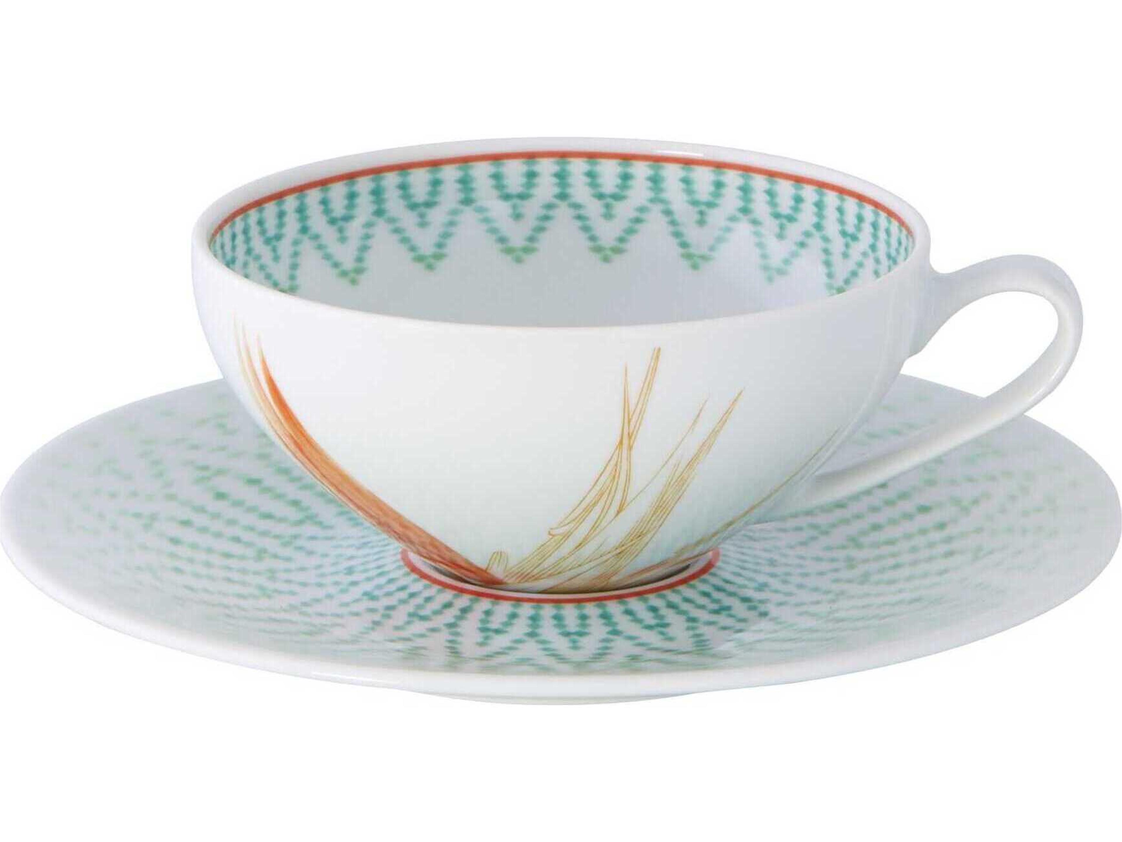 Vista Alegre Fiji Tea Cup and Saucer Set of 4
