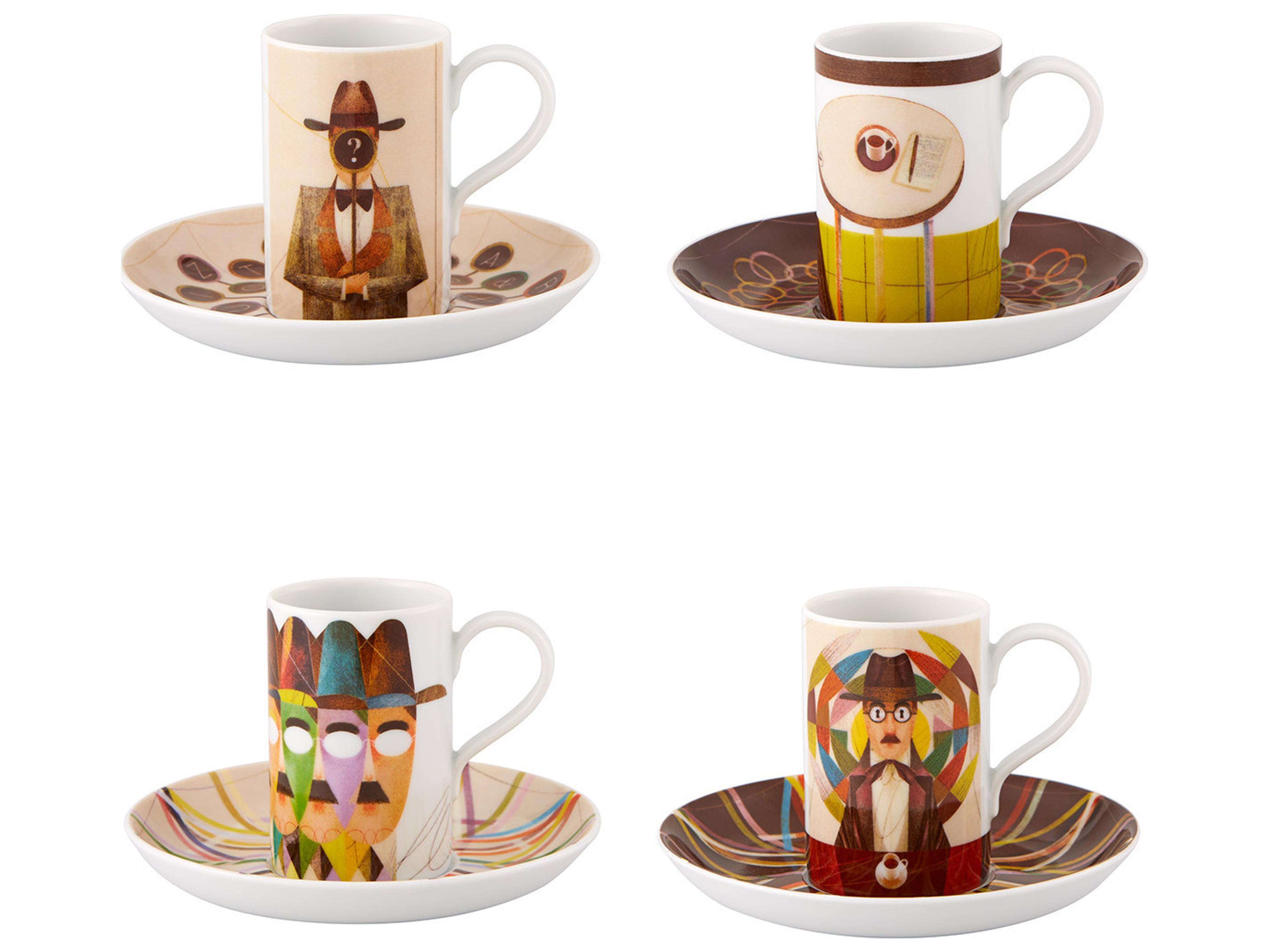 Vista Alegre Pessoa Expresso Cups and Saucer Set of 4