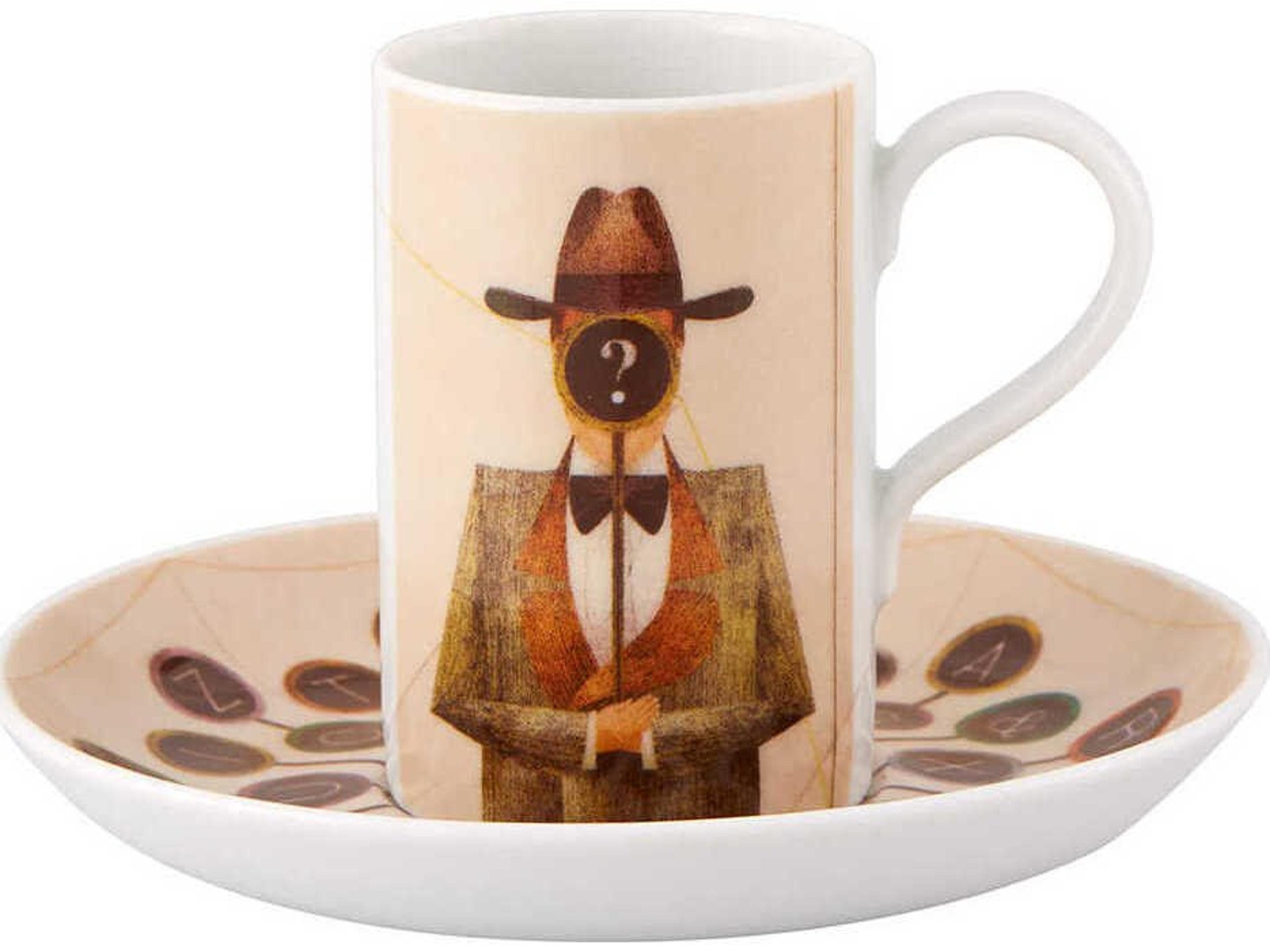 Vista Alegre Pessoa Expresso Cups and Saucer Set of 4