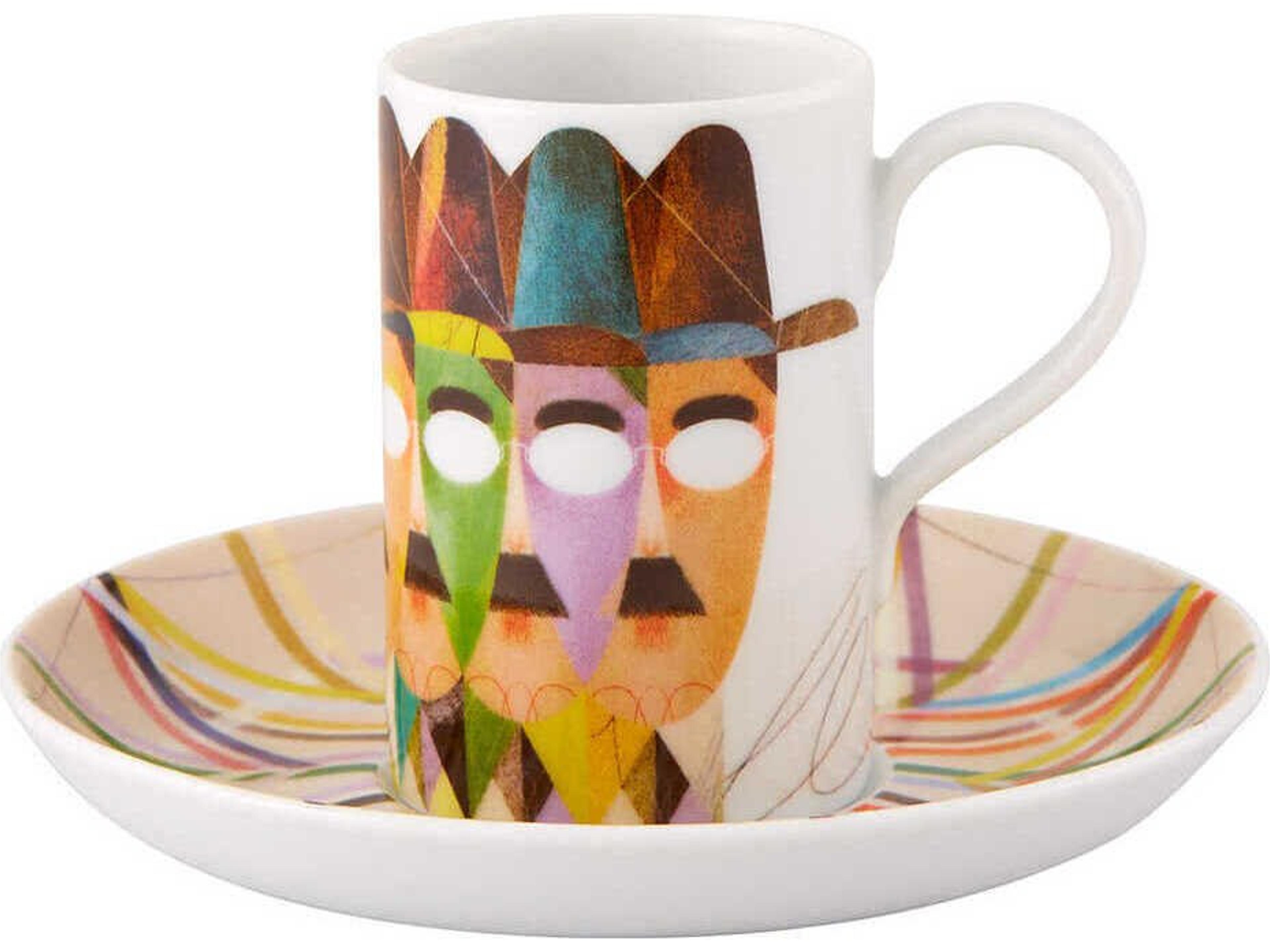 Vista Alegre Pessoa Expresso Cups and Saucer Set of 4