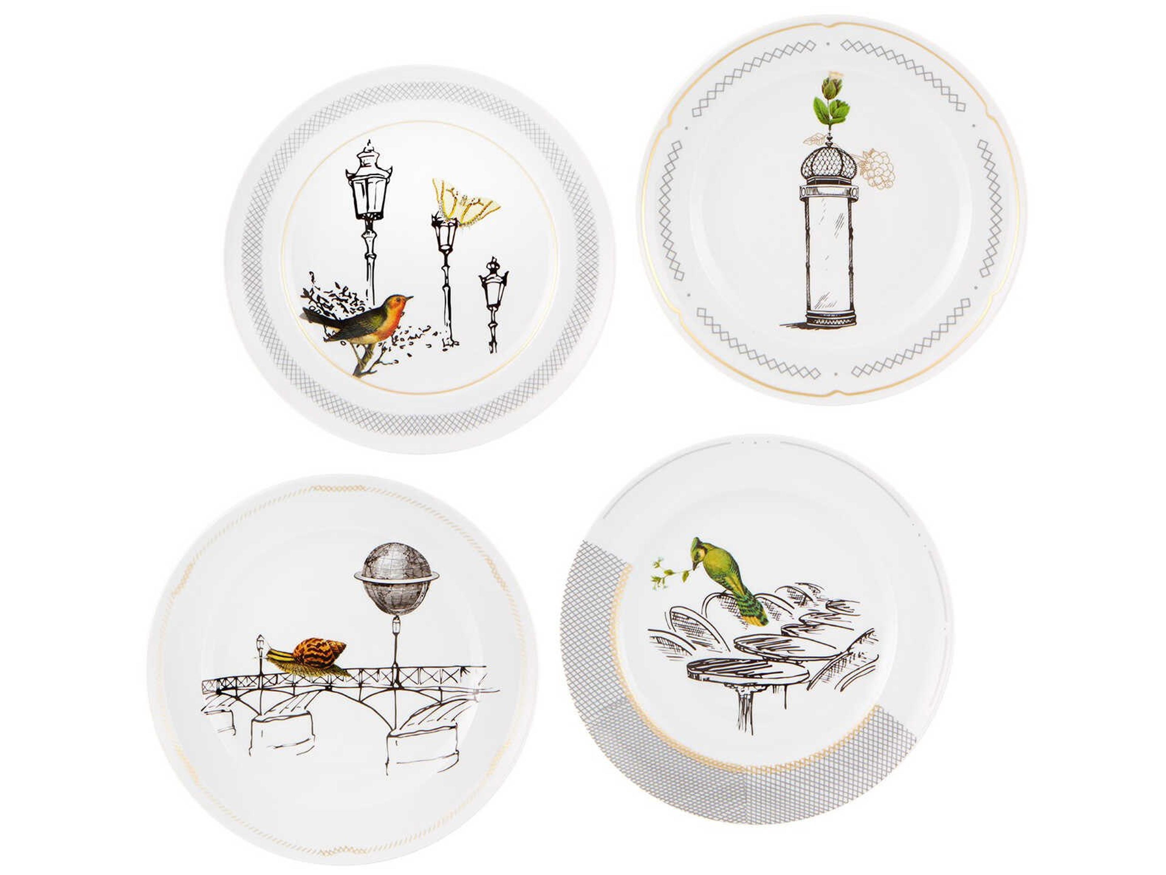 Petites Histoires Dessert Plates Set of 4