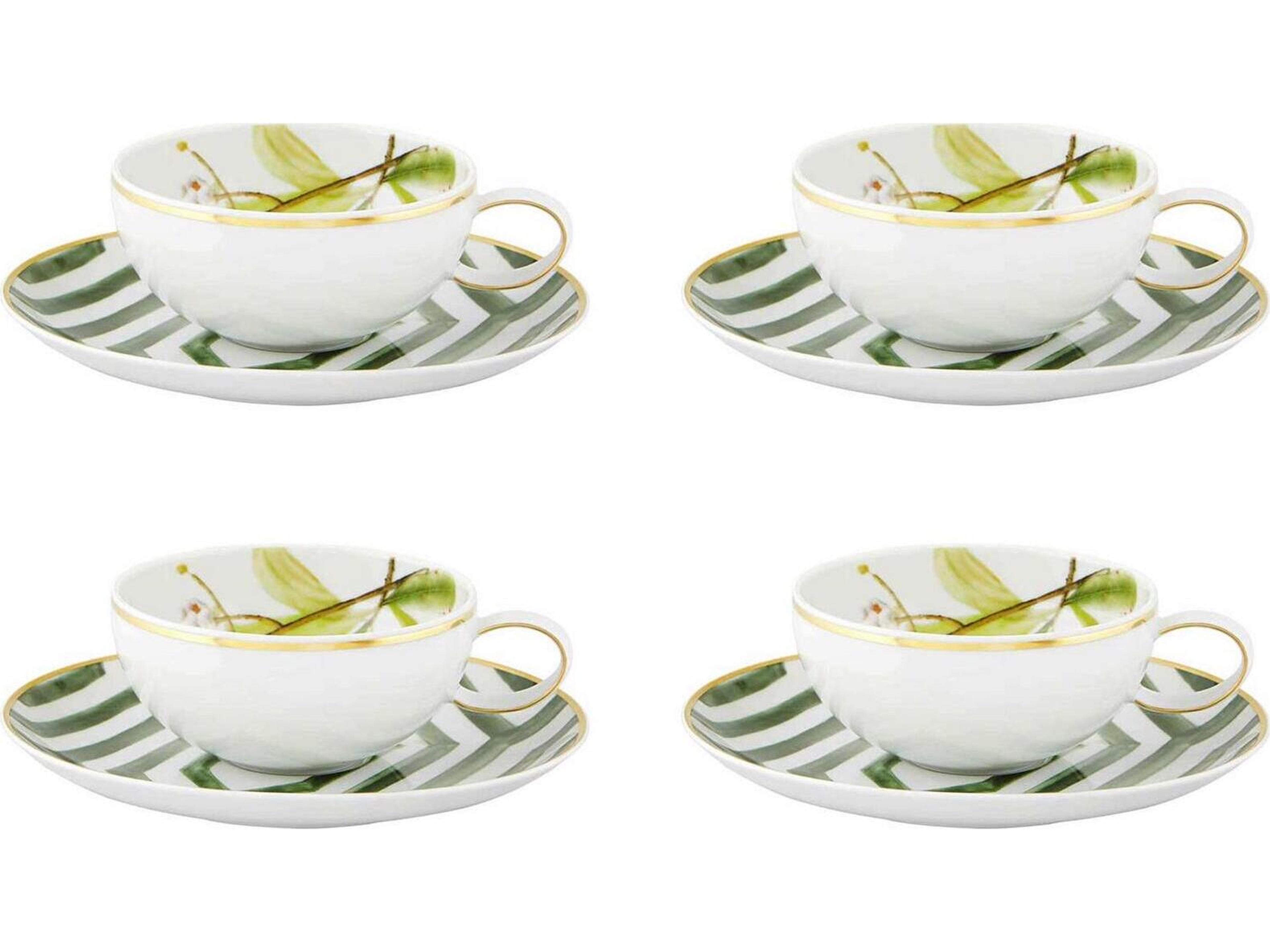 Amazonia Tea Cup and Saucer Set of 4