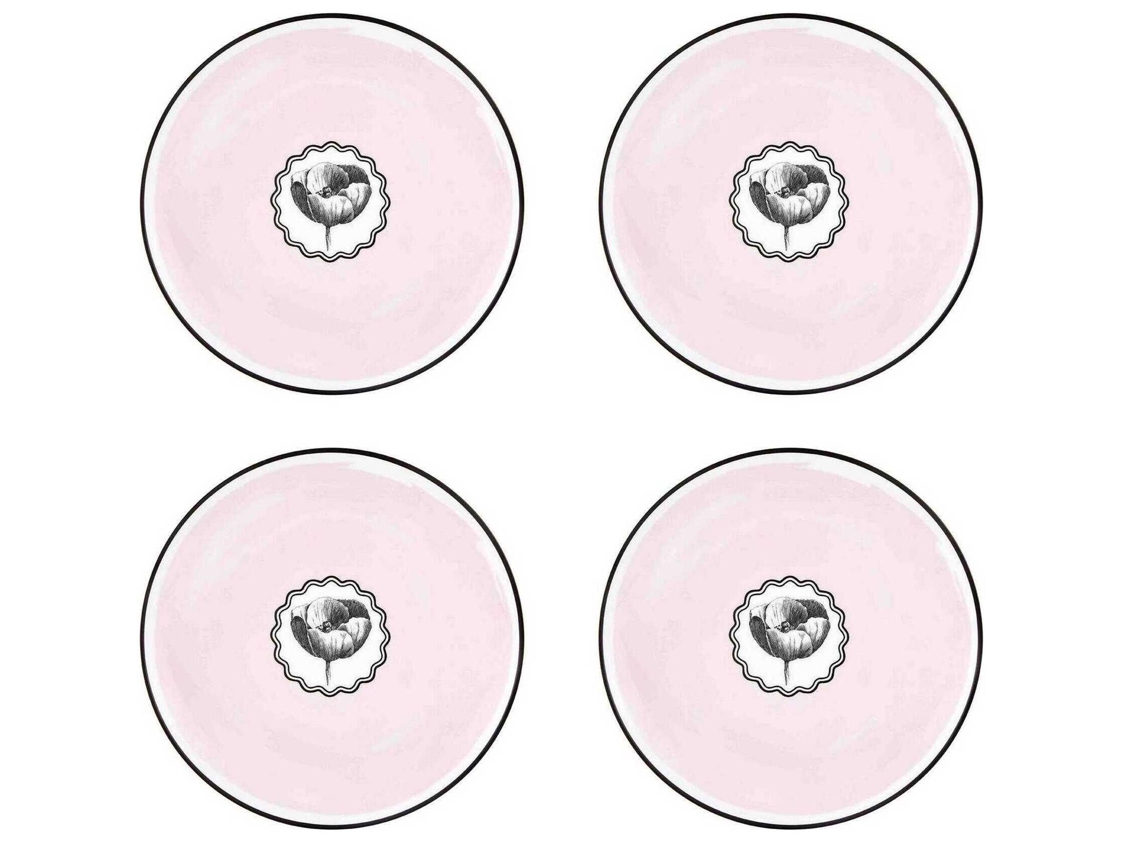 Lacroix Herbariae Pink Dessert Plate Set of 4