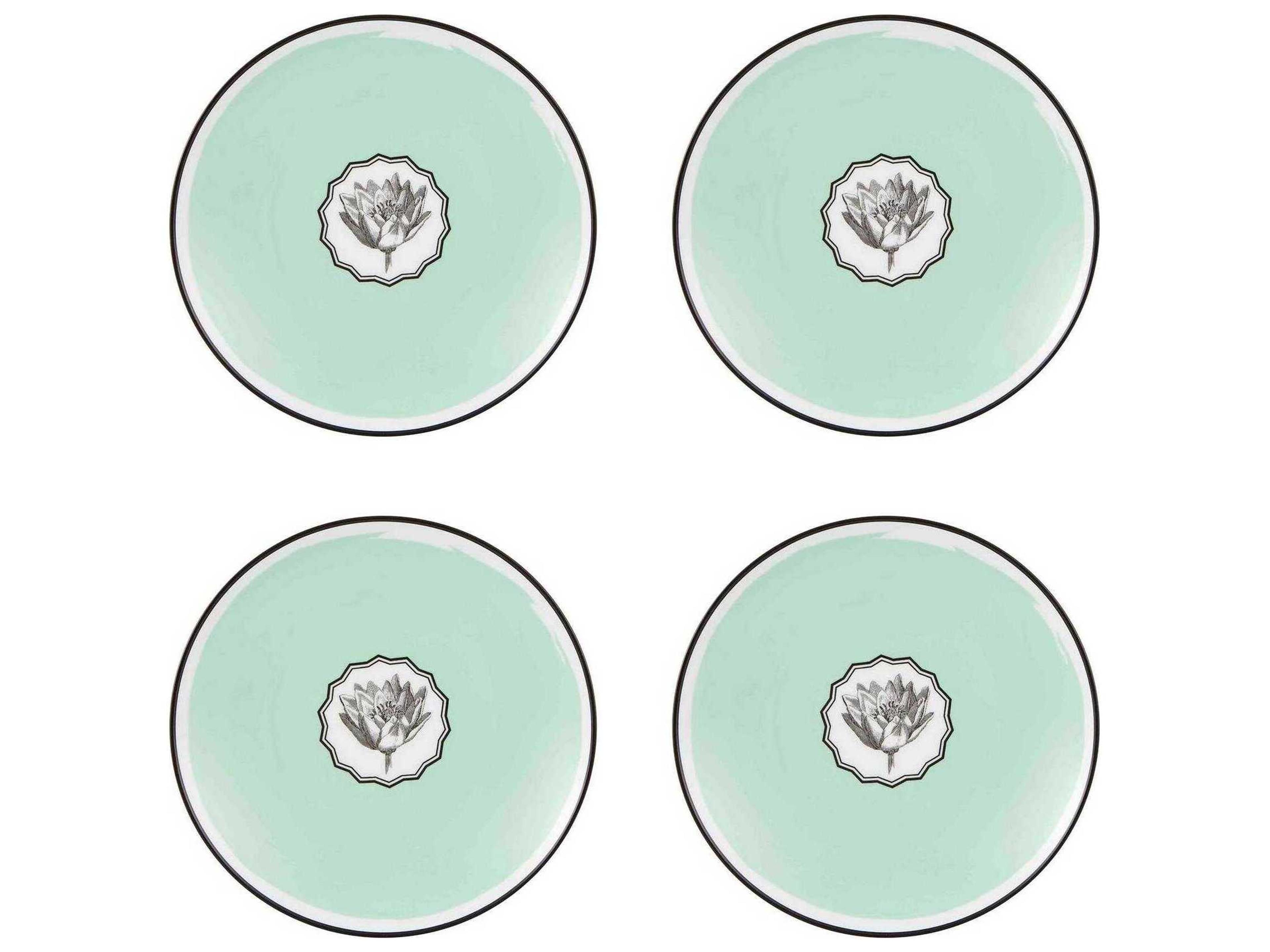 Lacroix Herbariae Green Dessert Plate Set of 4