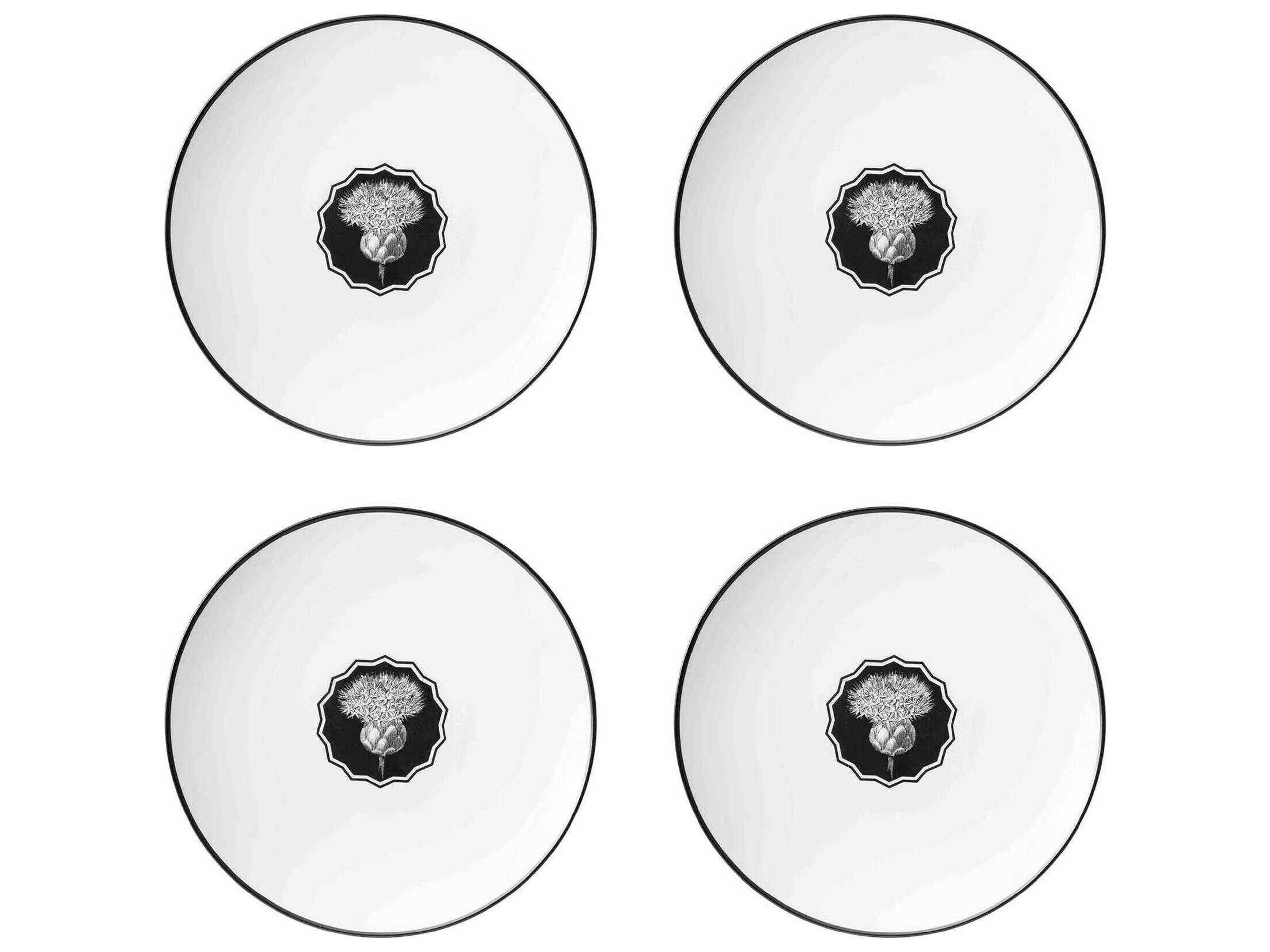 Lacroix Herbariae White Dessert Plate Set of 4