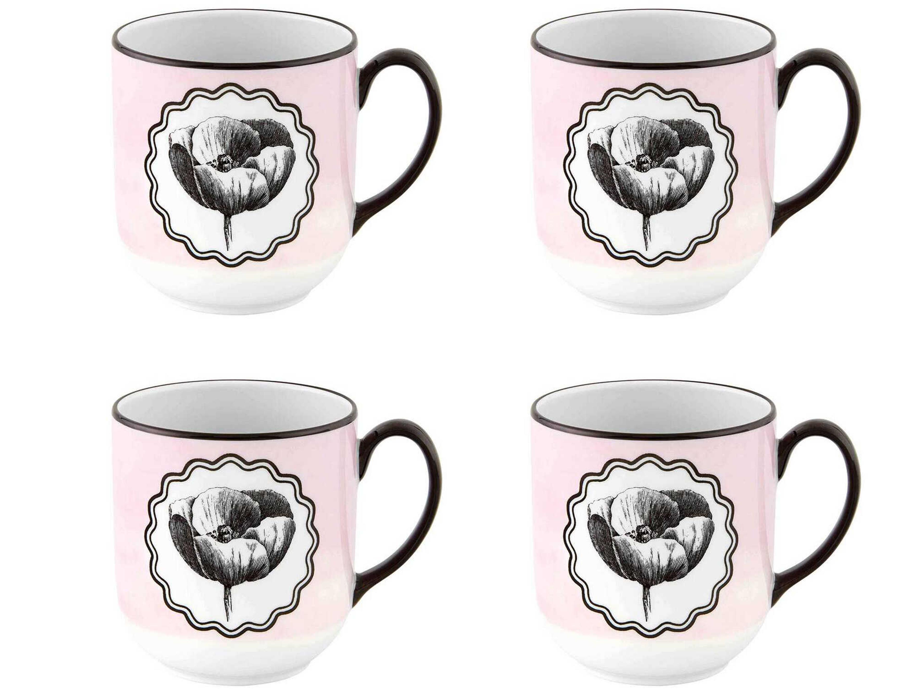 Lacroix Herbariae Pink Mug Set of 4