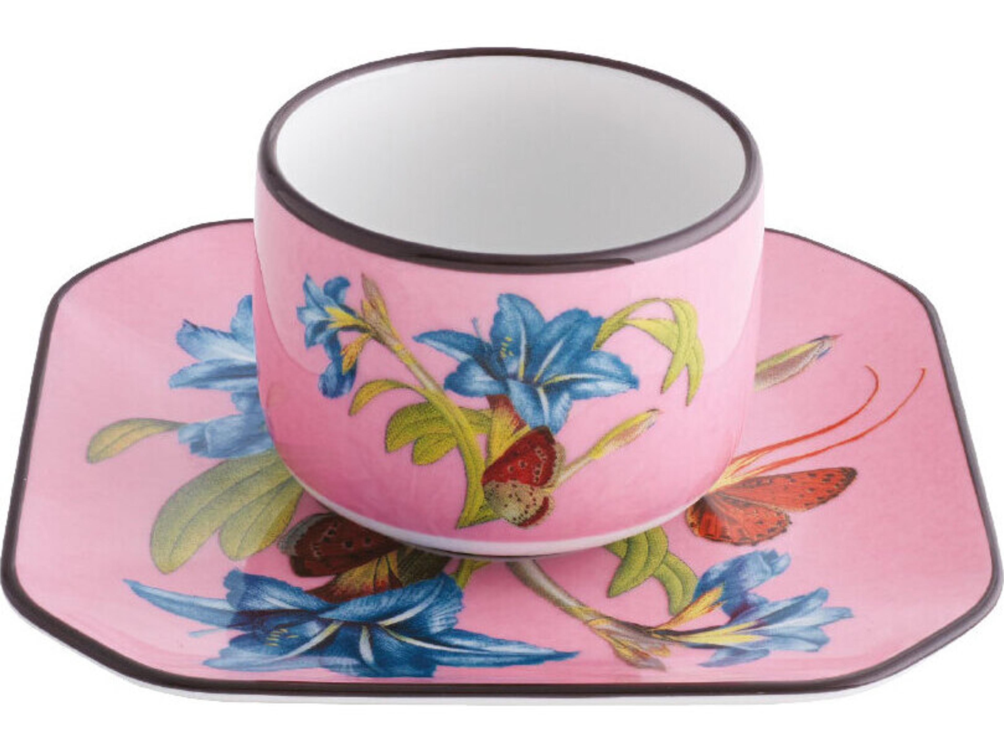 Vista Alegre Lacroix Fete Vos Jeux Coffee Cups and Saucers Set of 4