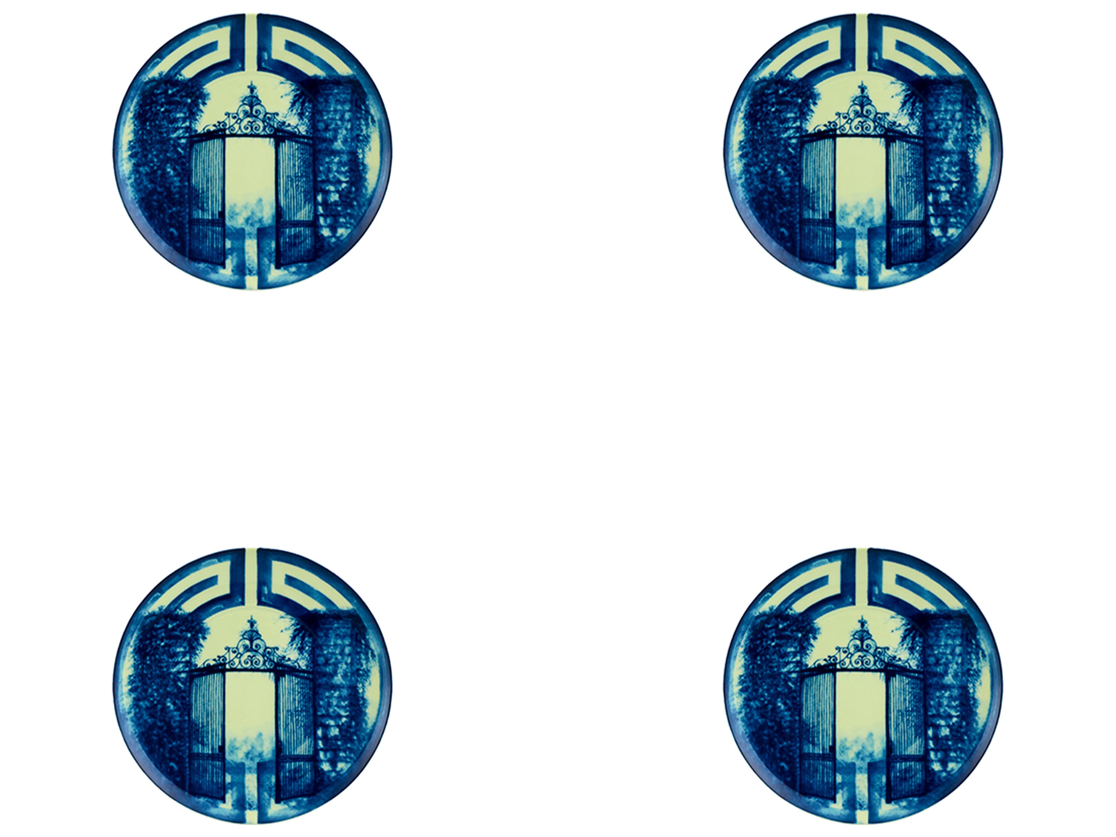 The Meaning Blue Bread and Butter Set of 4