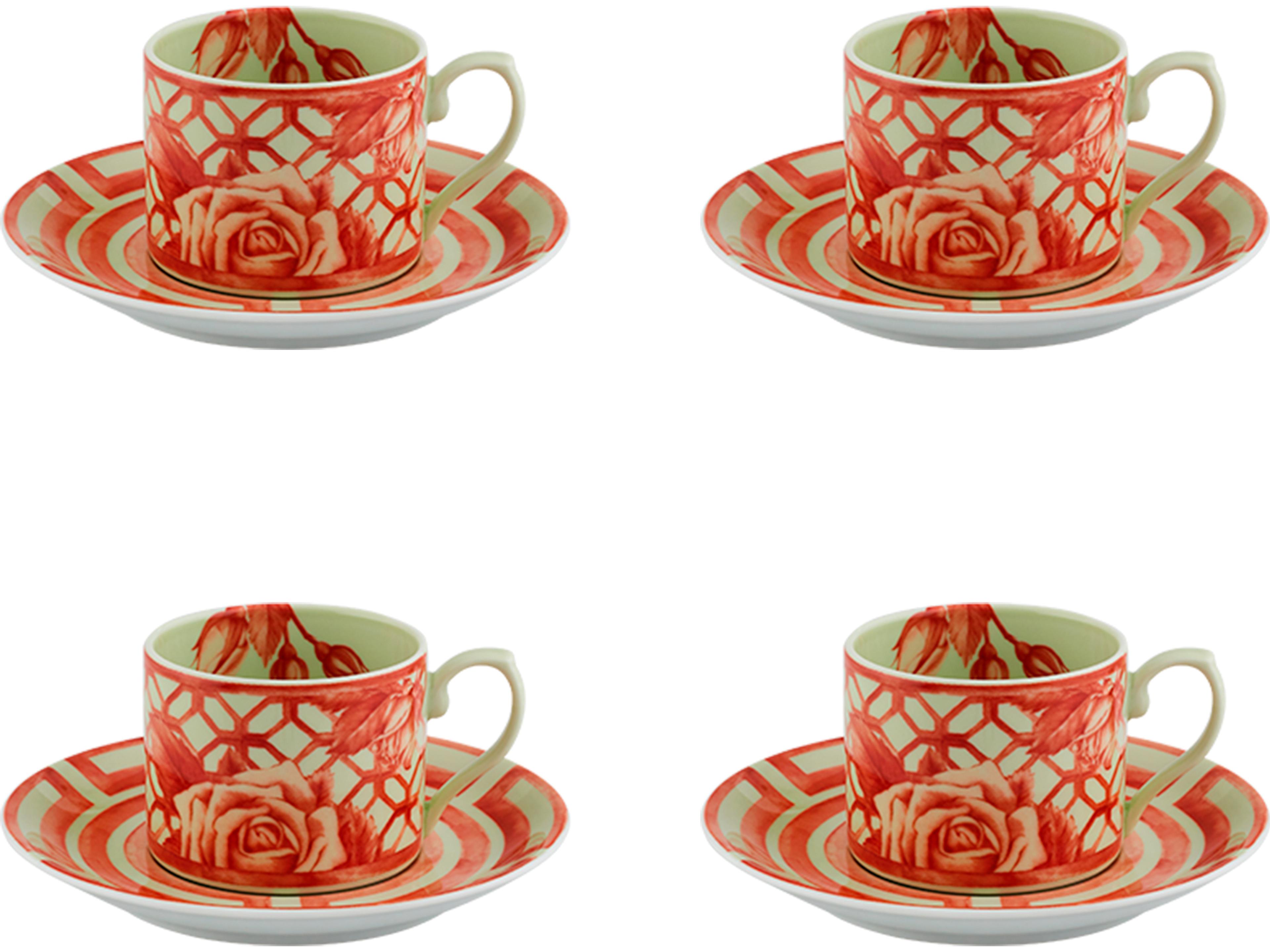 The Meaning Tea Cup and Saucer Set of 4