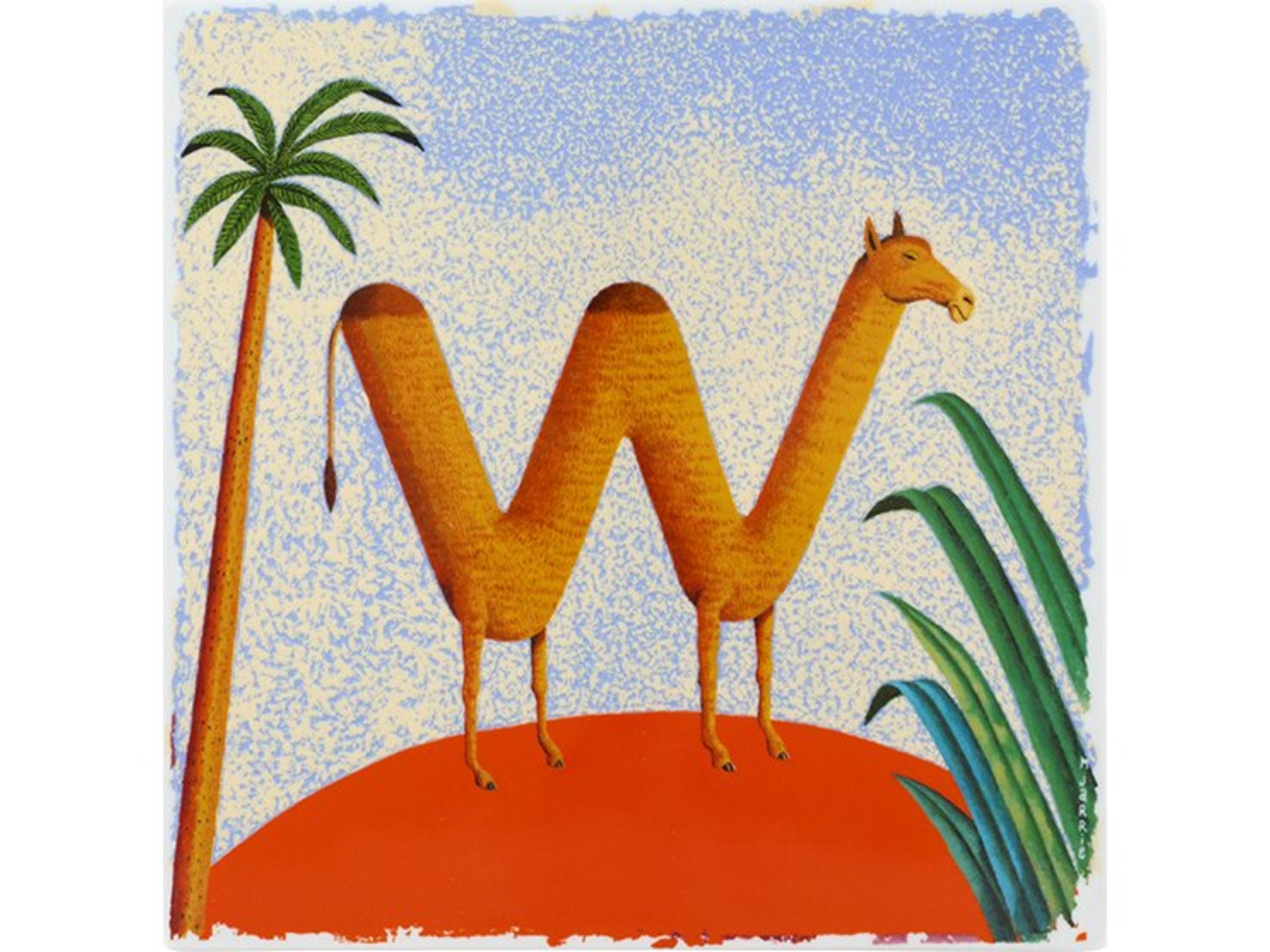 Vida Porcelain Plaque Letter W