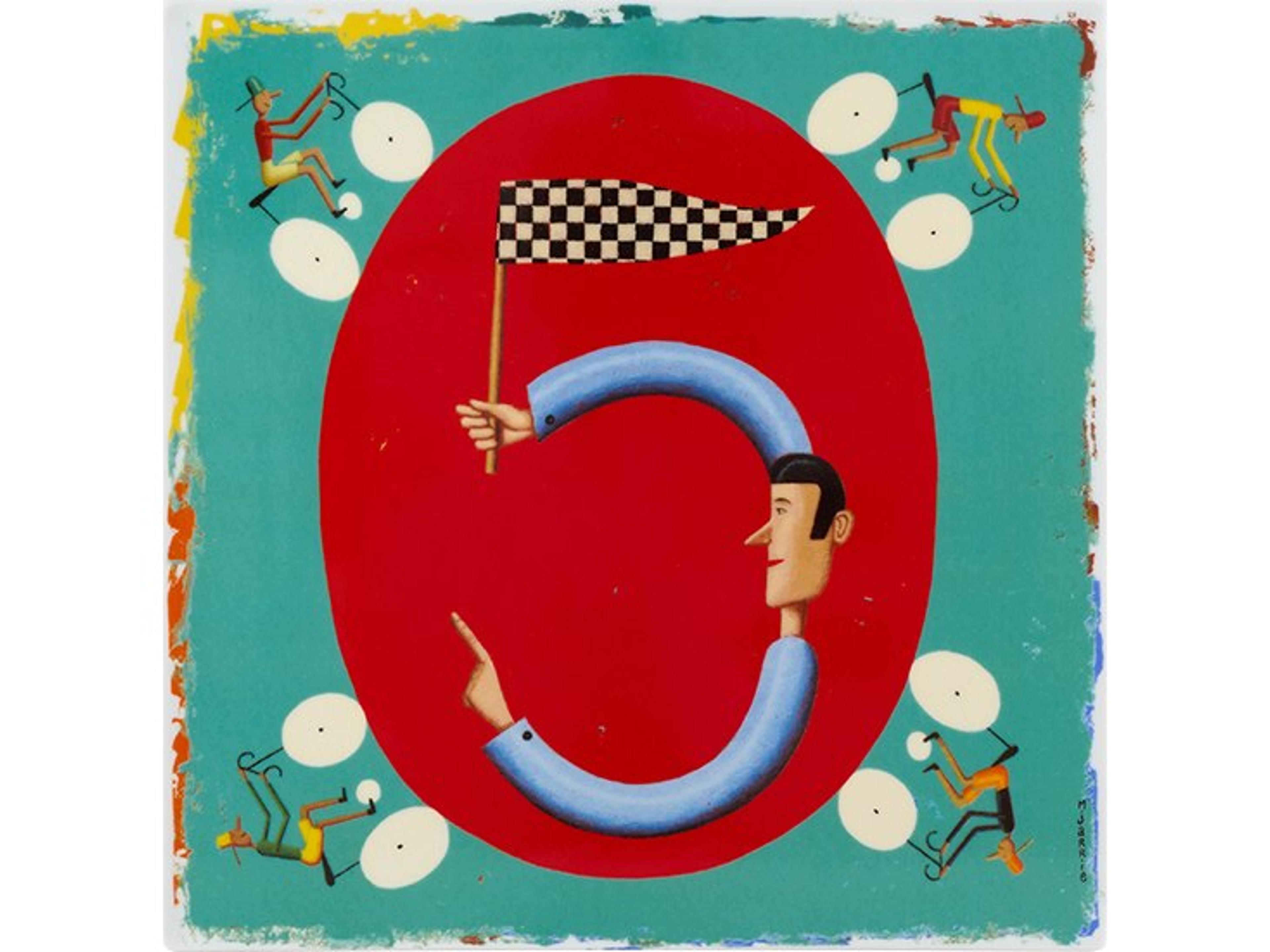 Vida Porcelain Plaque Number 5