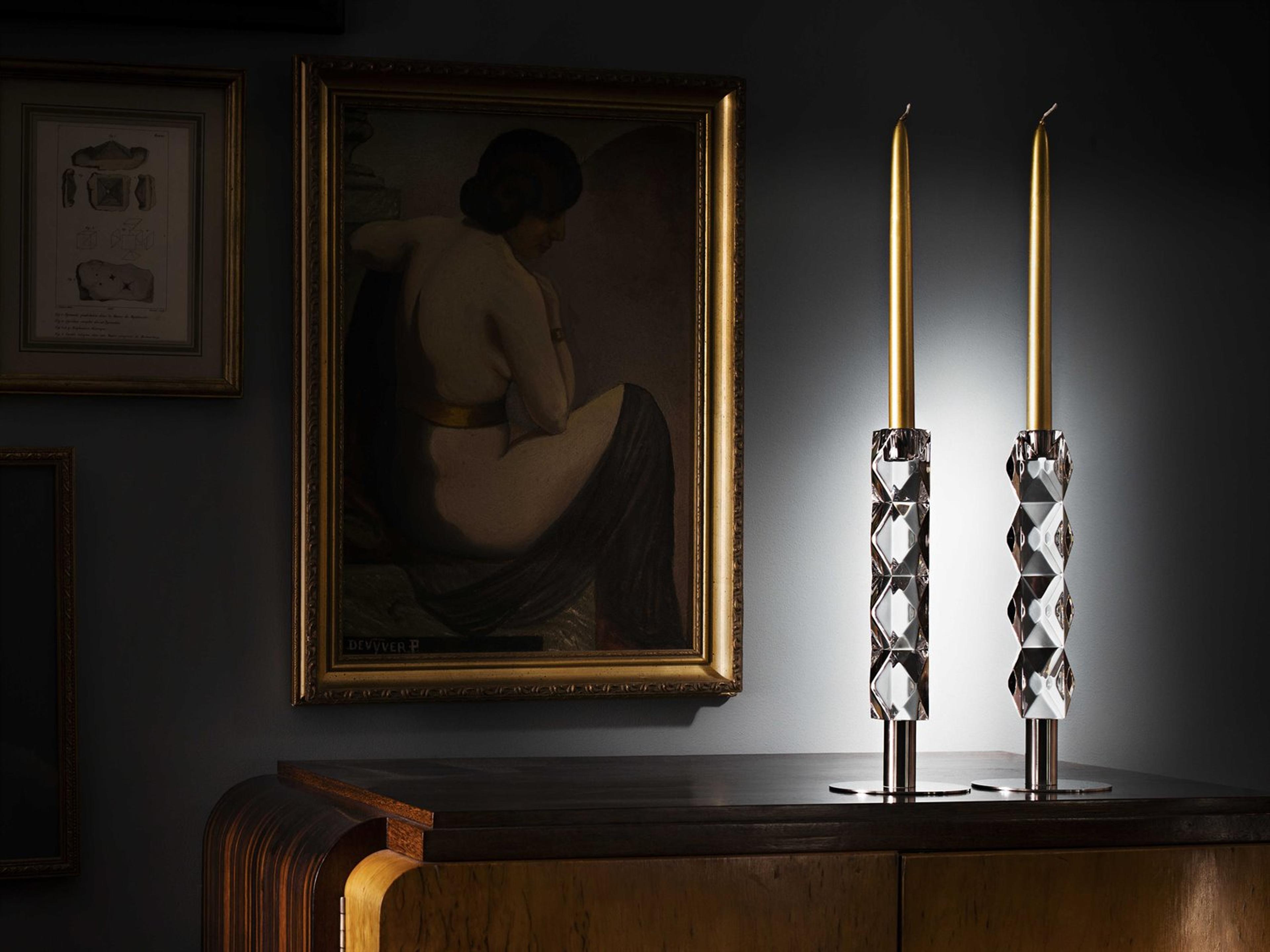 Vista Alegre Diamanti Candlestick with Metal Foot