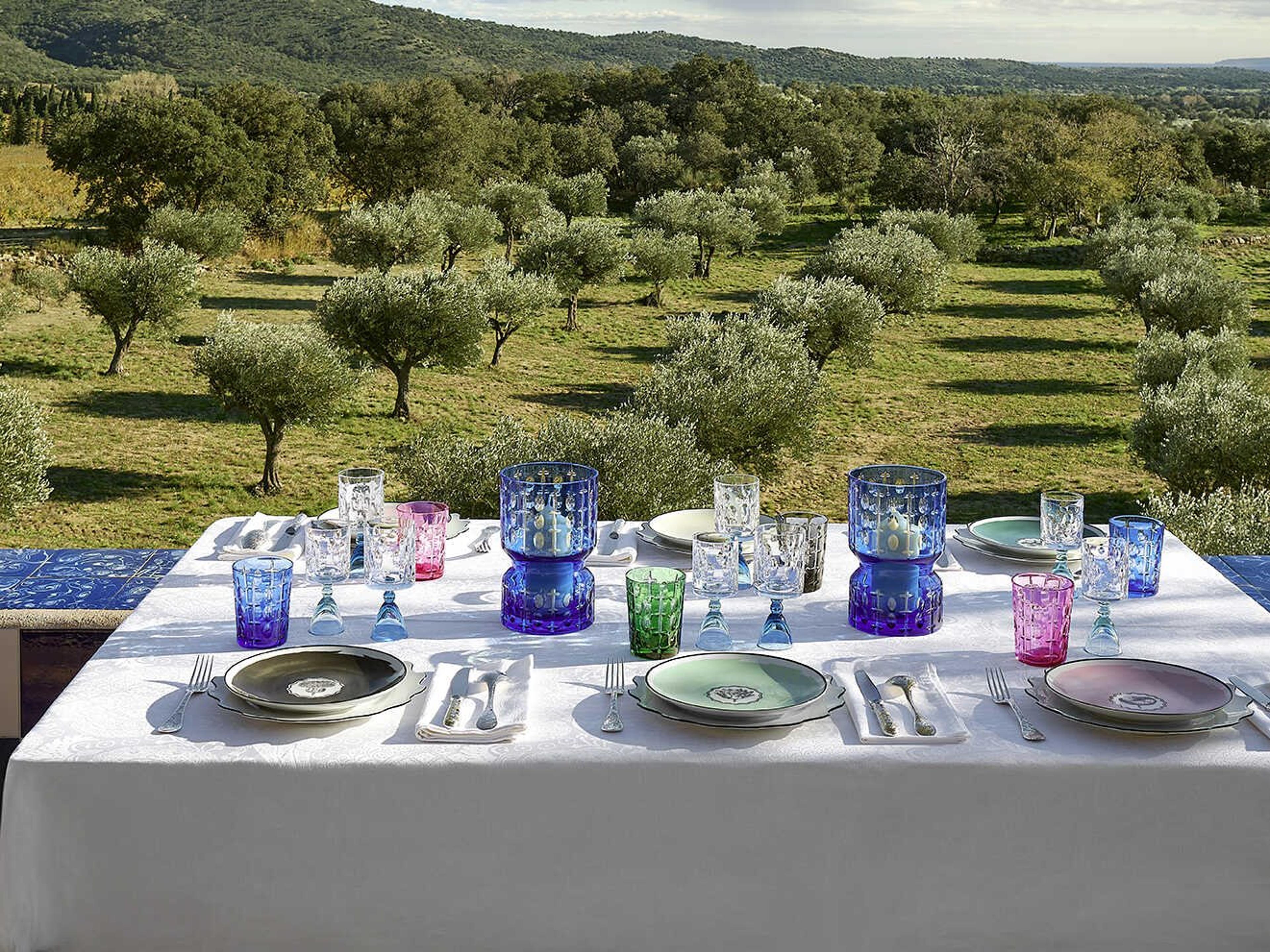 Vista Alegre Lacroix Reve De Cristal "Feria" Saphir Wine Goblet