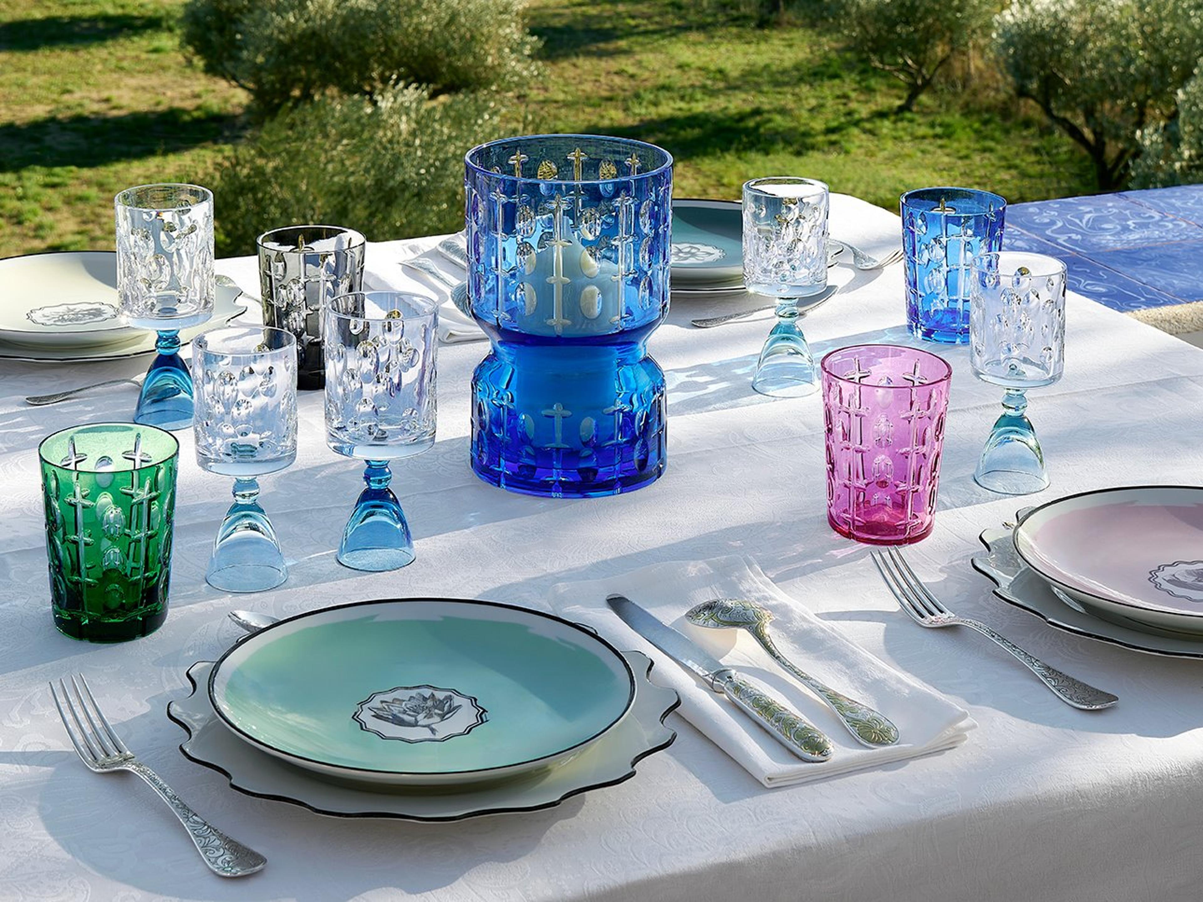 Vista Alegre Lacroix Reve De Cristal "Feria" Saphir Wine Goblet