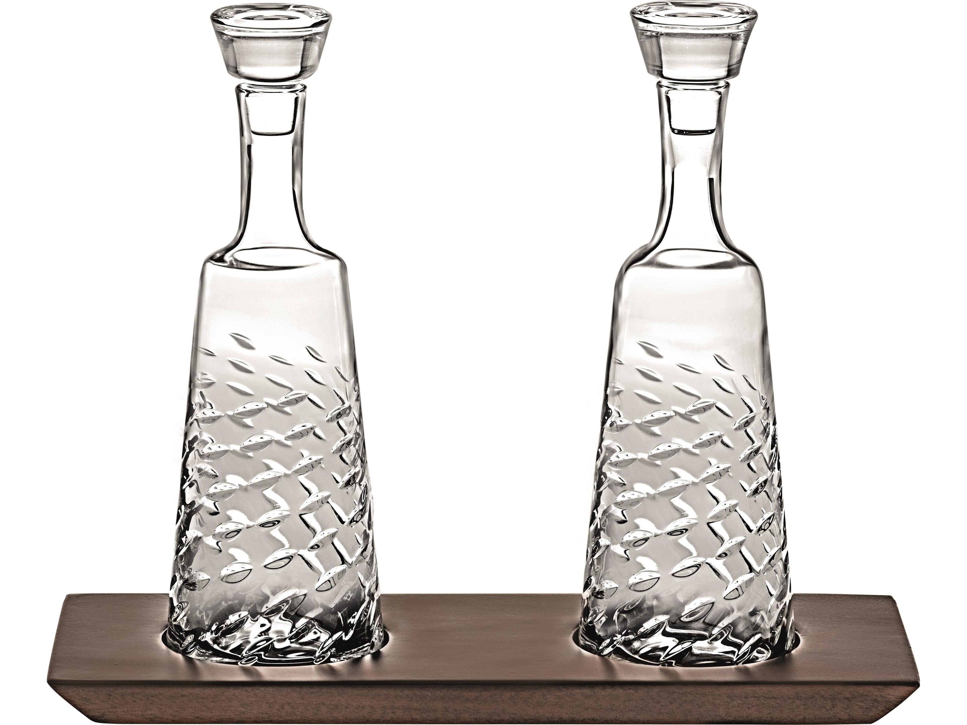 Breeze Oil and Vinegar Set with Wood Base