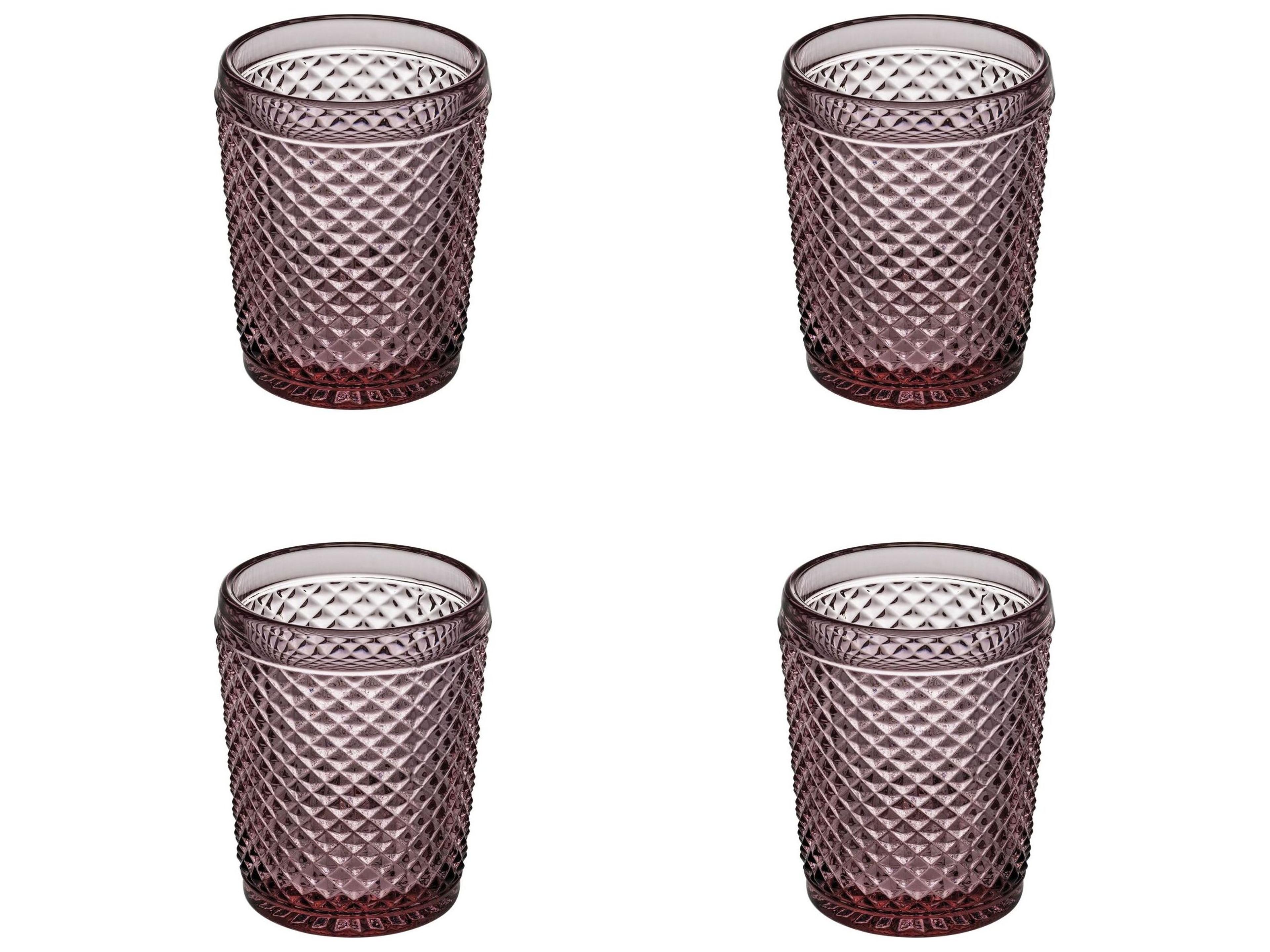 Bicos Pink  Old Fashion Glass Set of 4