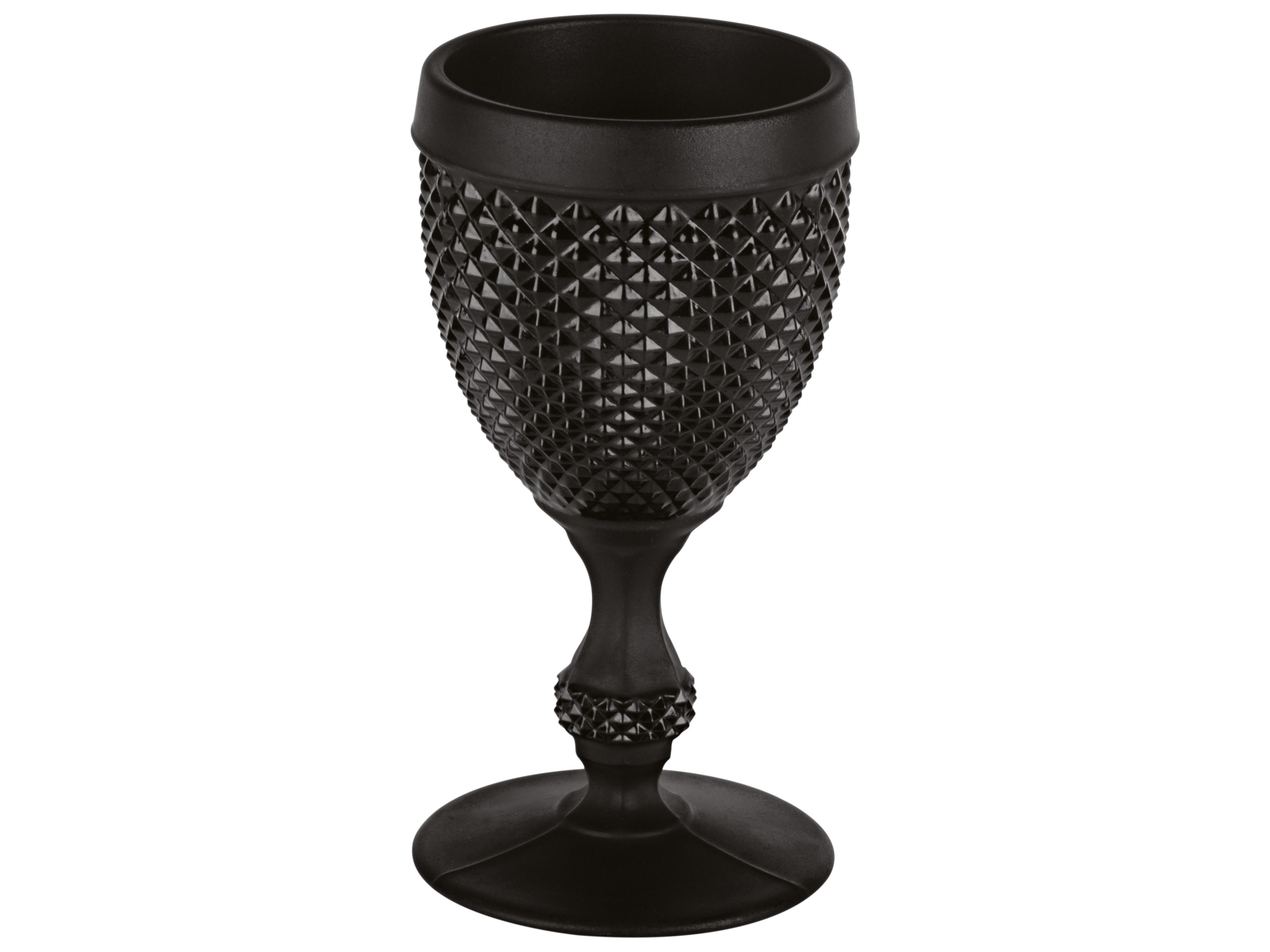 Bicos Bicolor Frosted Black Goblet Set of 4