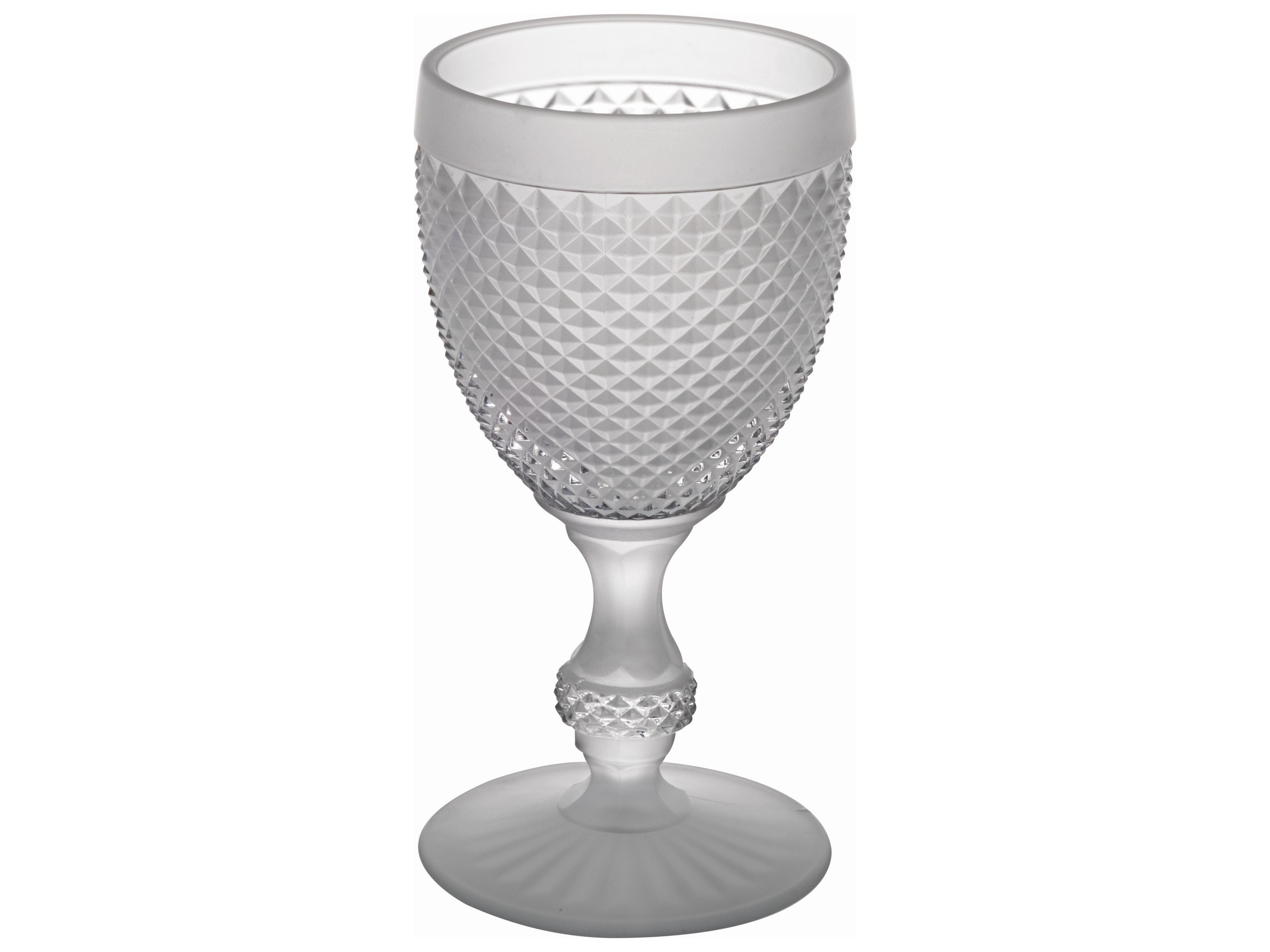 Bicos Bicolor Frosted White Goblet Set of 4