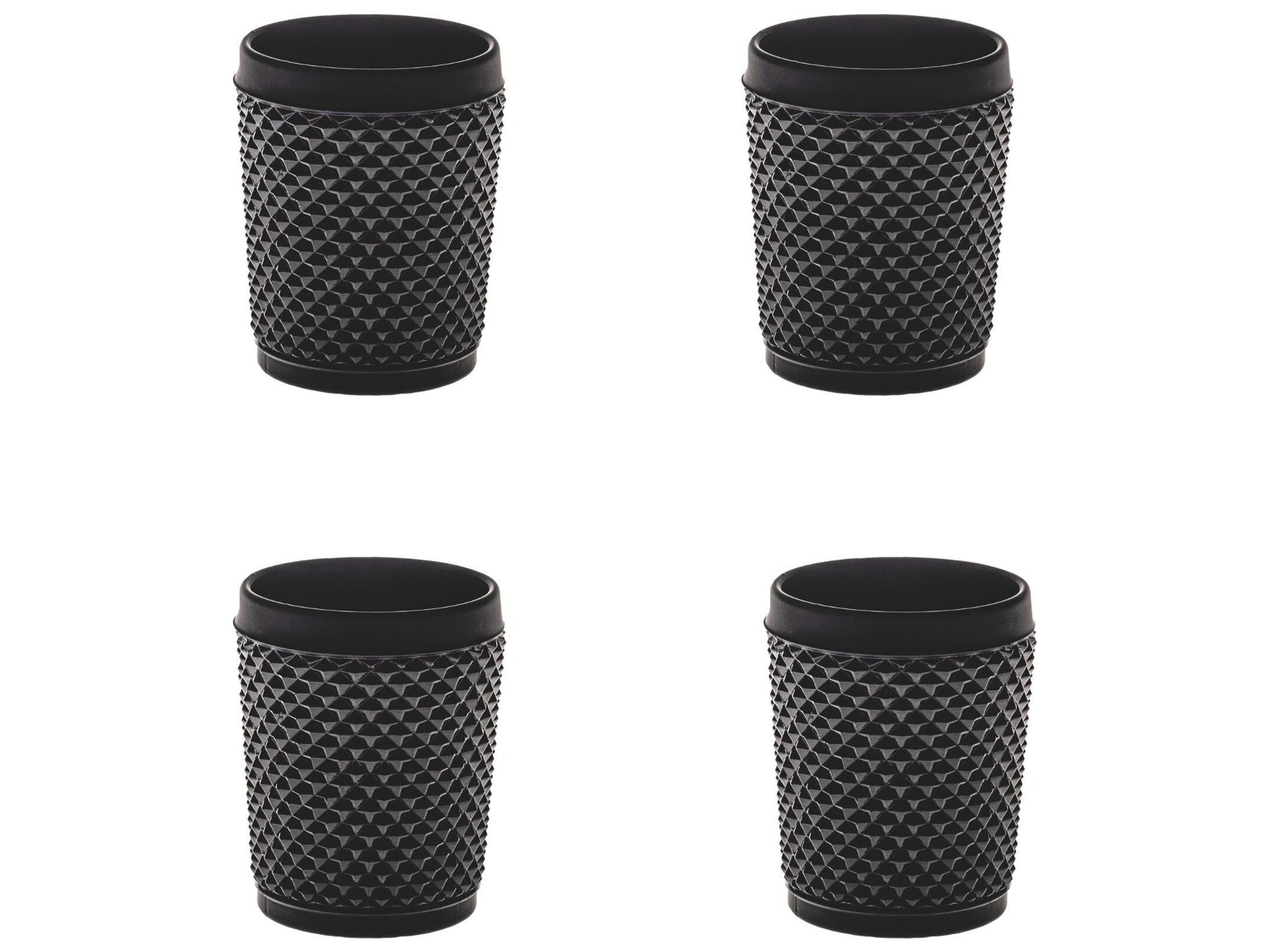 Vista Alegre Bicos Bicolor Black Old Fashion Glass Set of 4