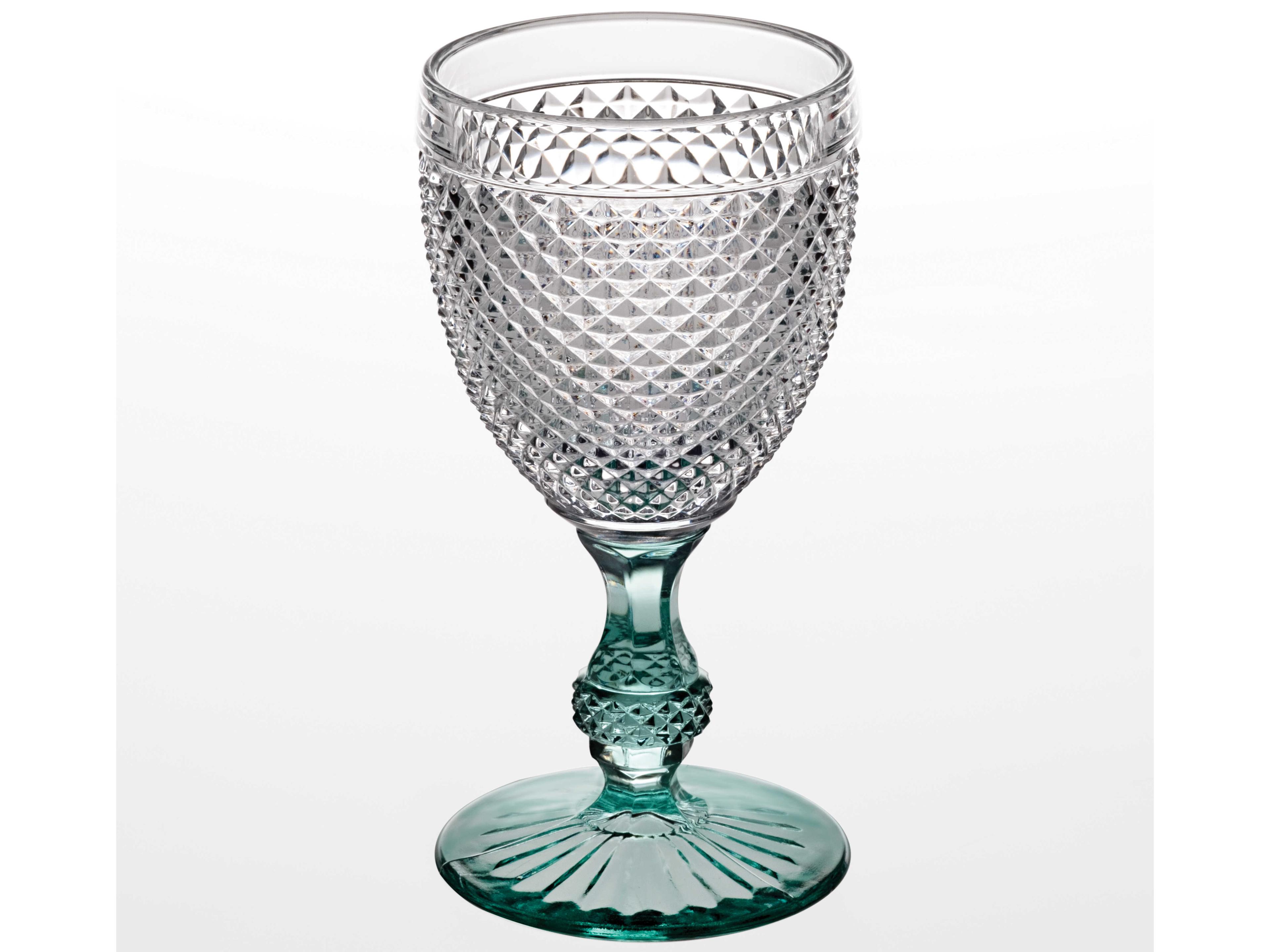 Bicos Bicolor Mint Green Stem Goblet Set of 4