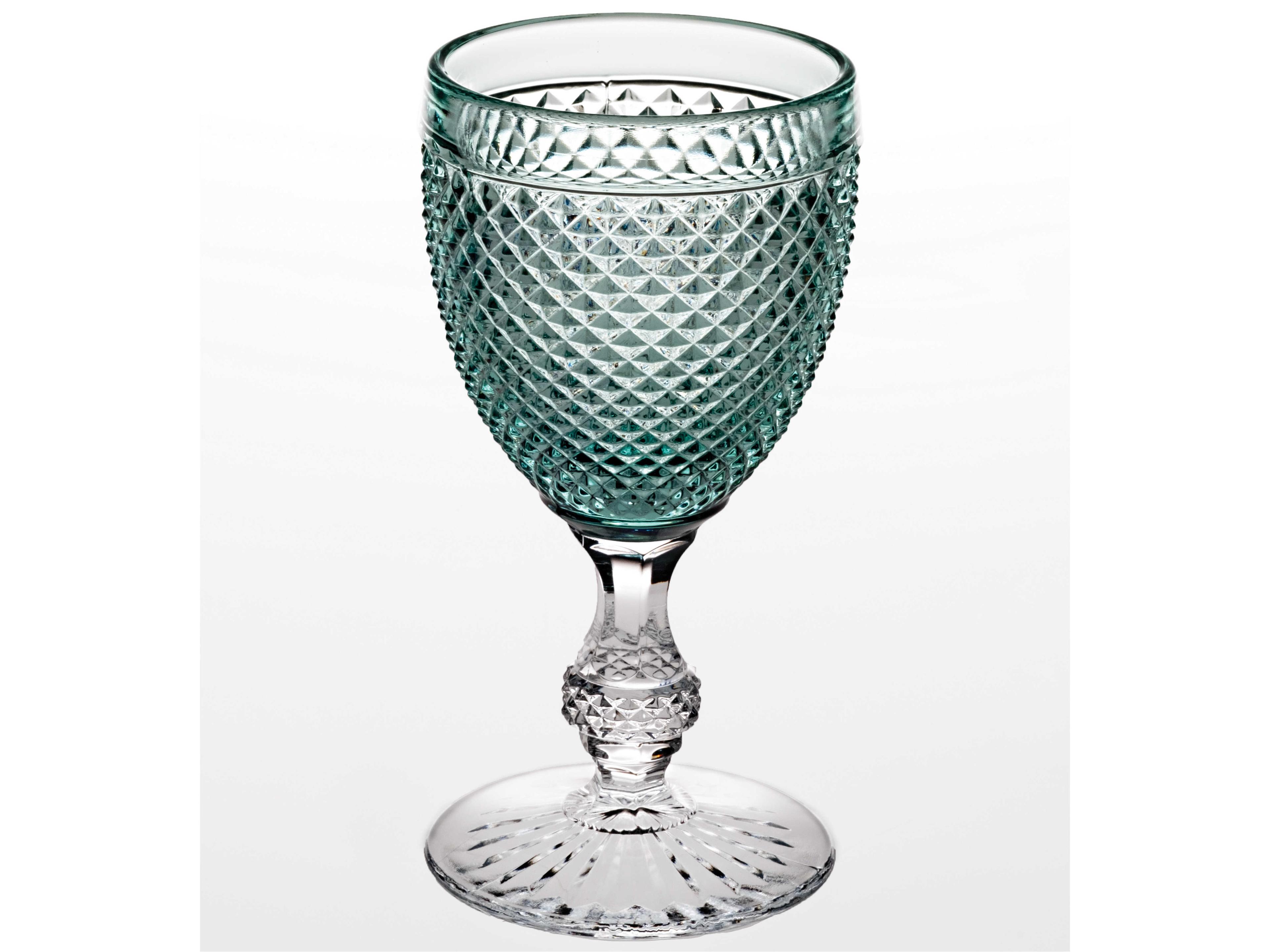 Bicos Bicolor Mint Green Top Stem Goblet Set of 4