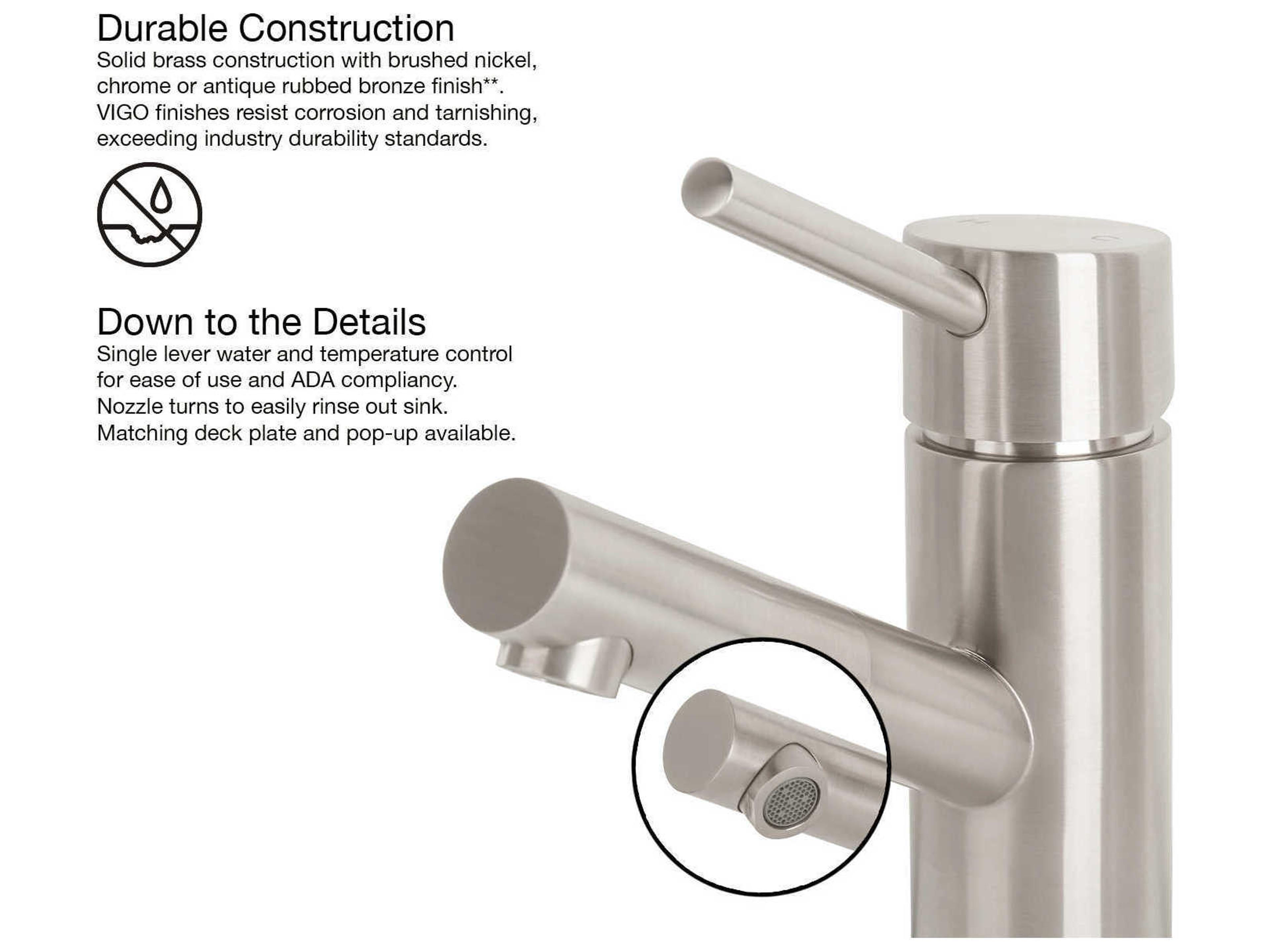 Vigo Noma Brushed Nickel 1-Handle Vessel Bathroom Faucet
