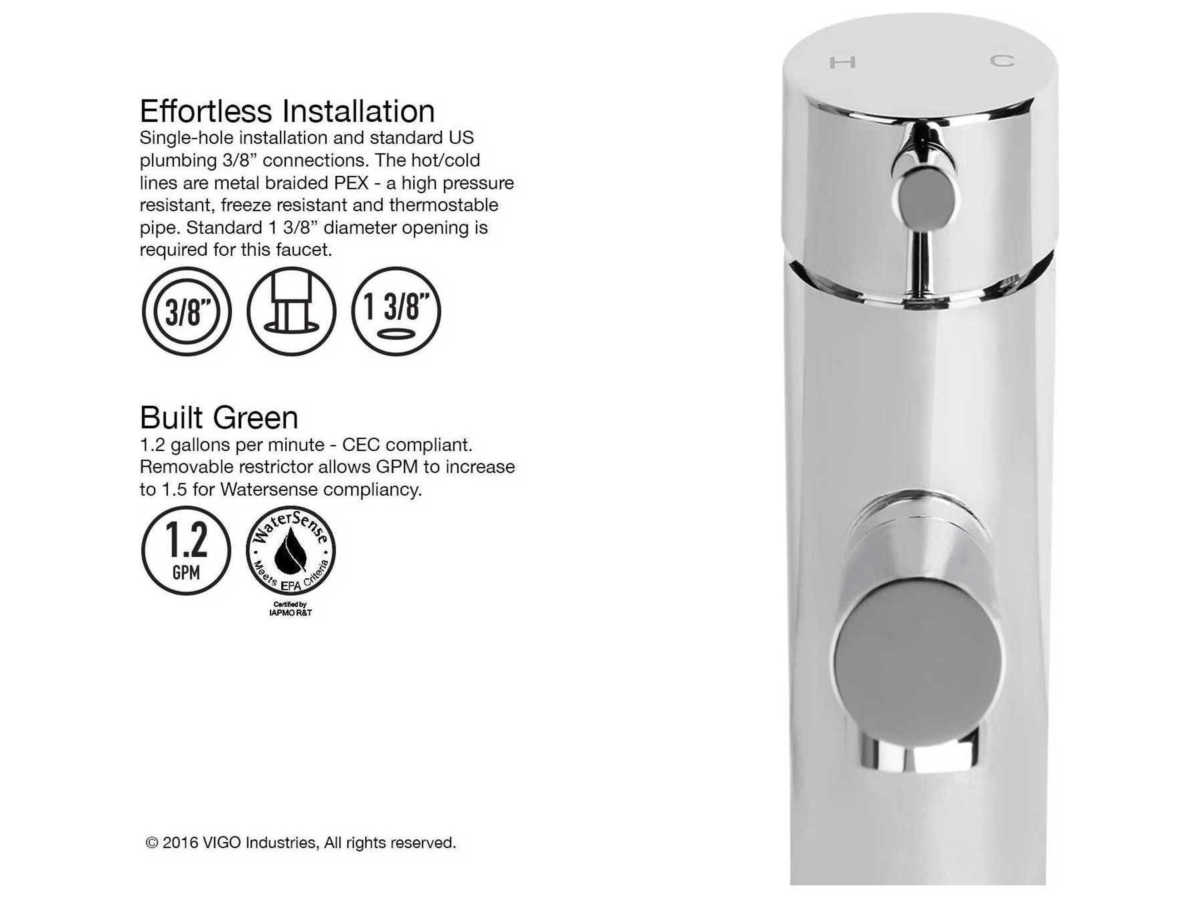 Vigo Noma Chrome 1-Handle Vessel Bathroom Faucet