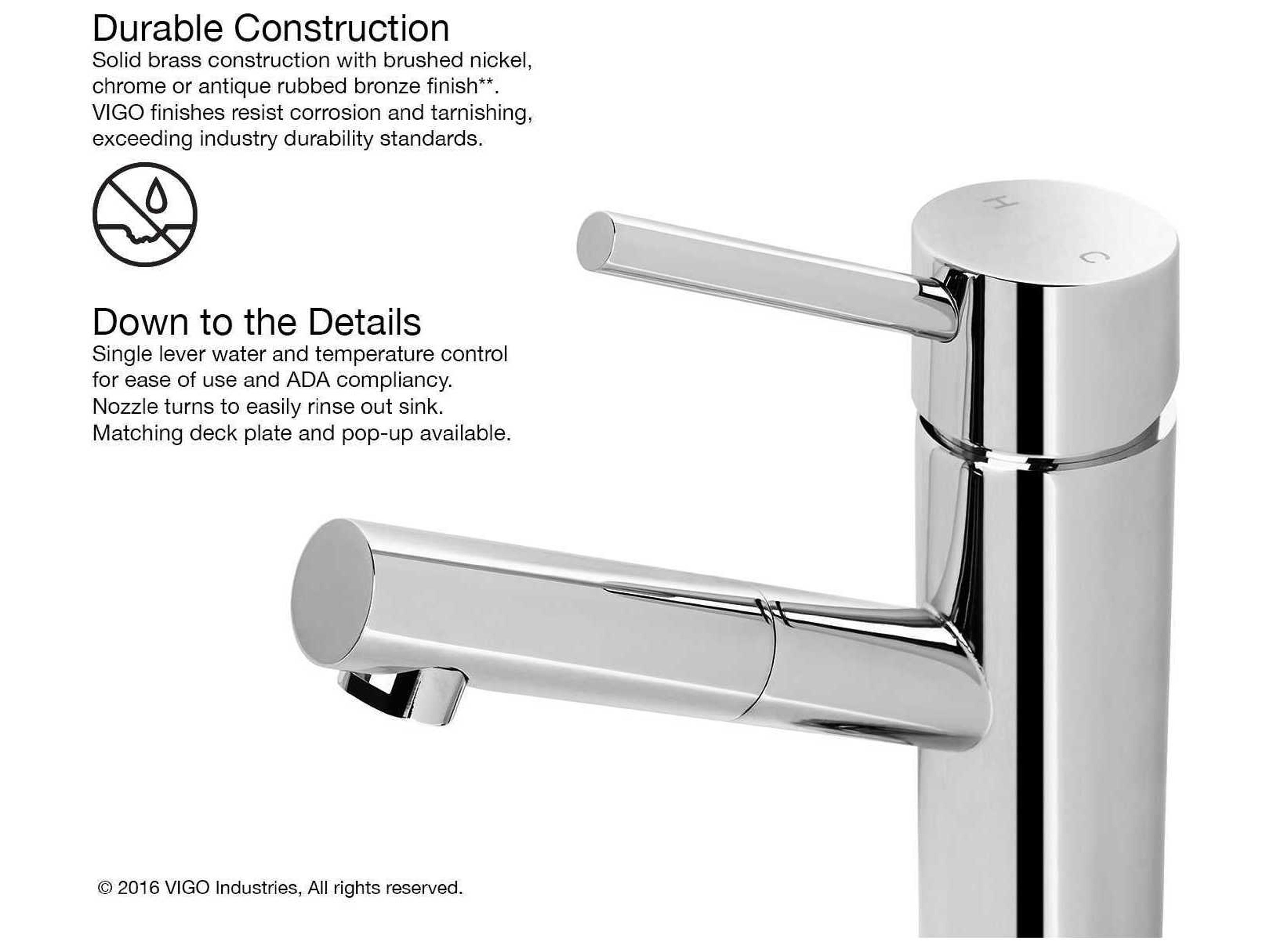 Vigo Noma Chrome 1-Handle Vessel Bathroom Faucet