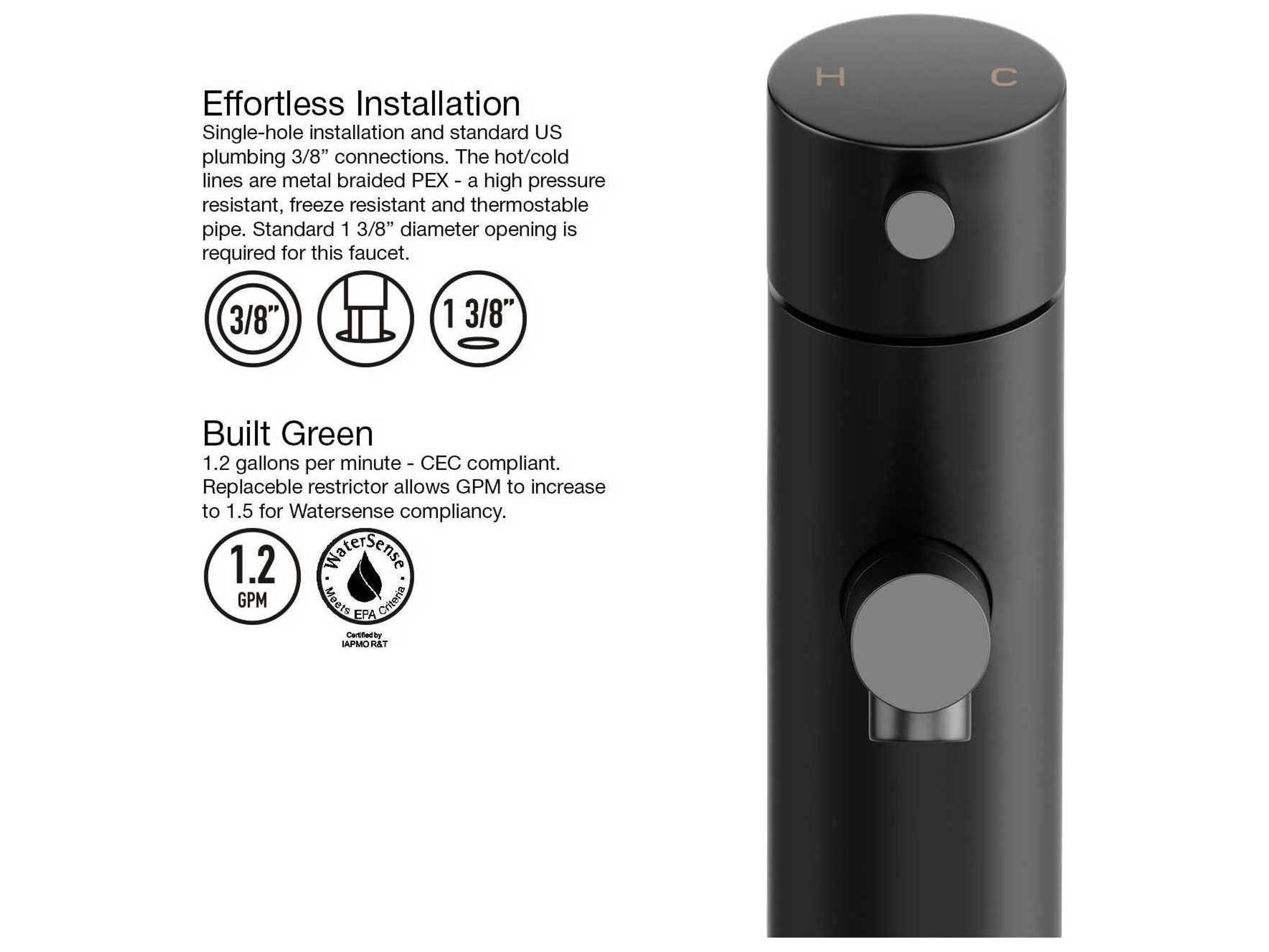 Vigo Noma Matte Black 1-Handle Vessel Bathroom Faucet