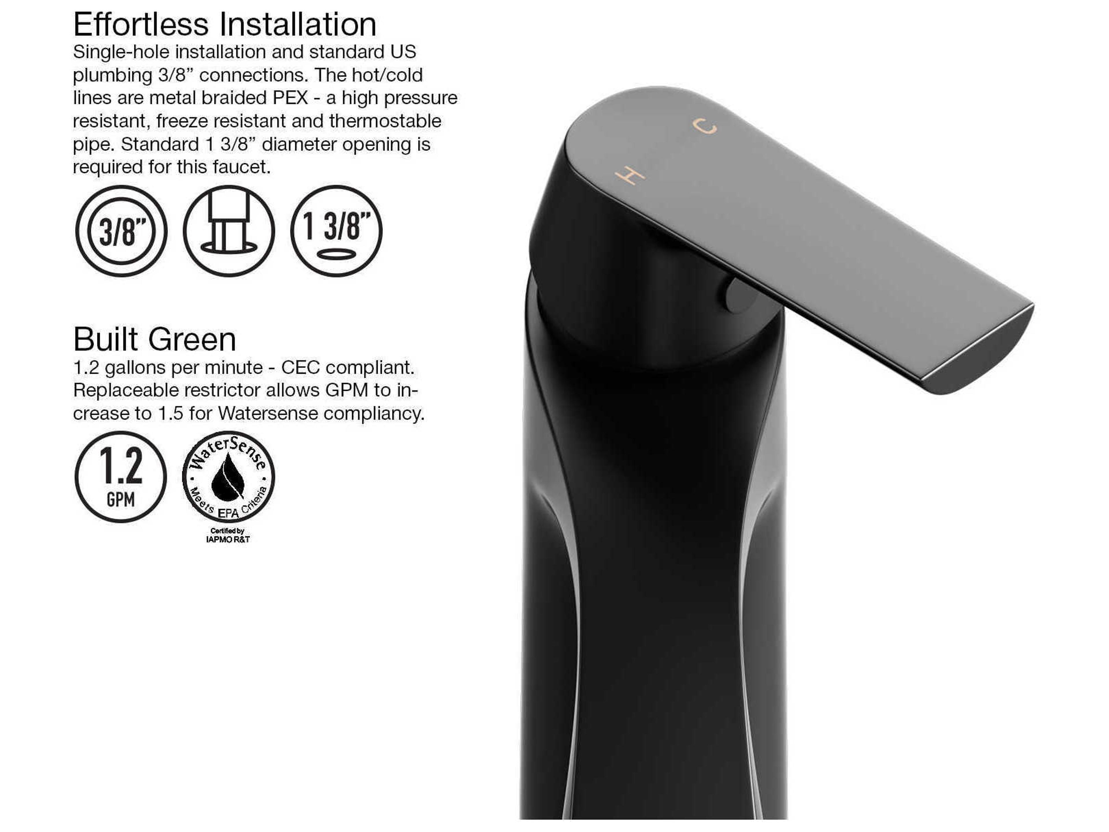 Vigo Penela Matte Black 1-Handle Vessel ADA Bathroom Faucet