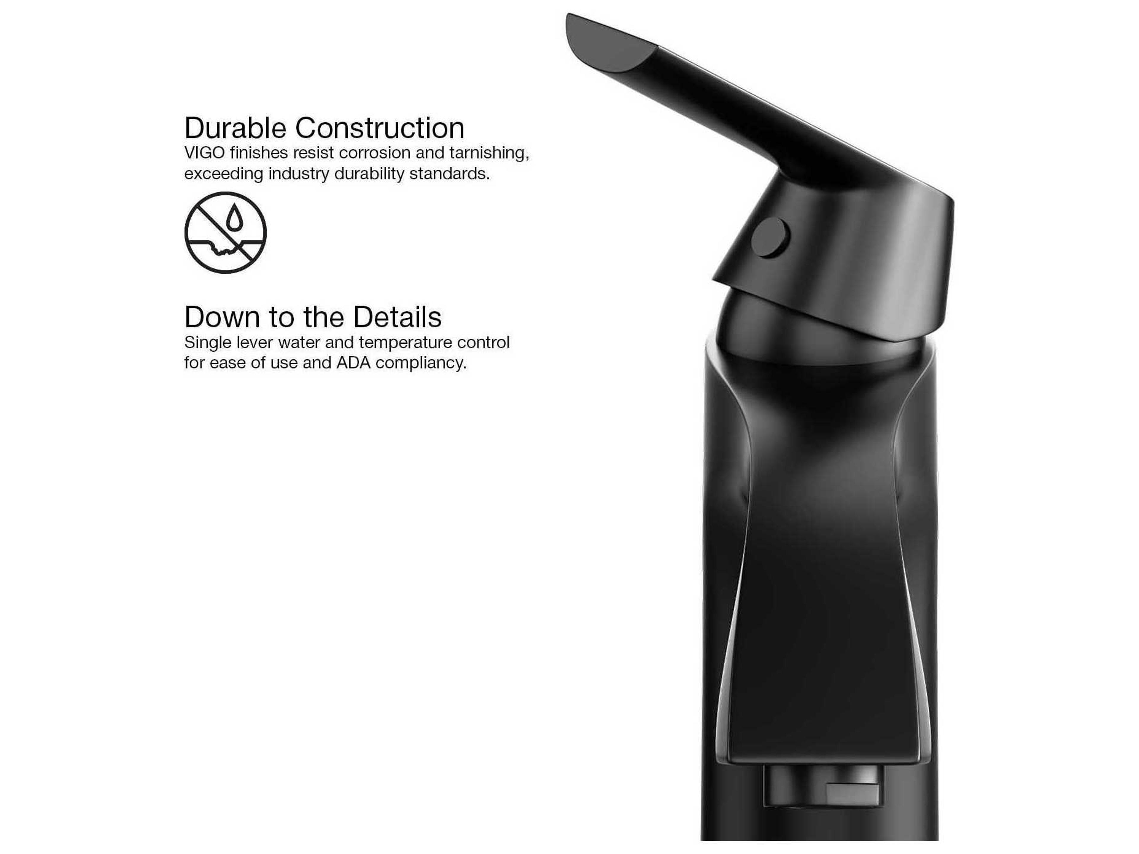 Vigo Penela Matte Black 1-Handle Vessel ADA Bathroom Faucet