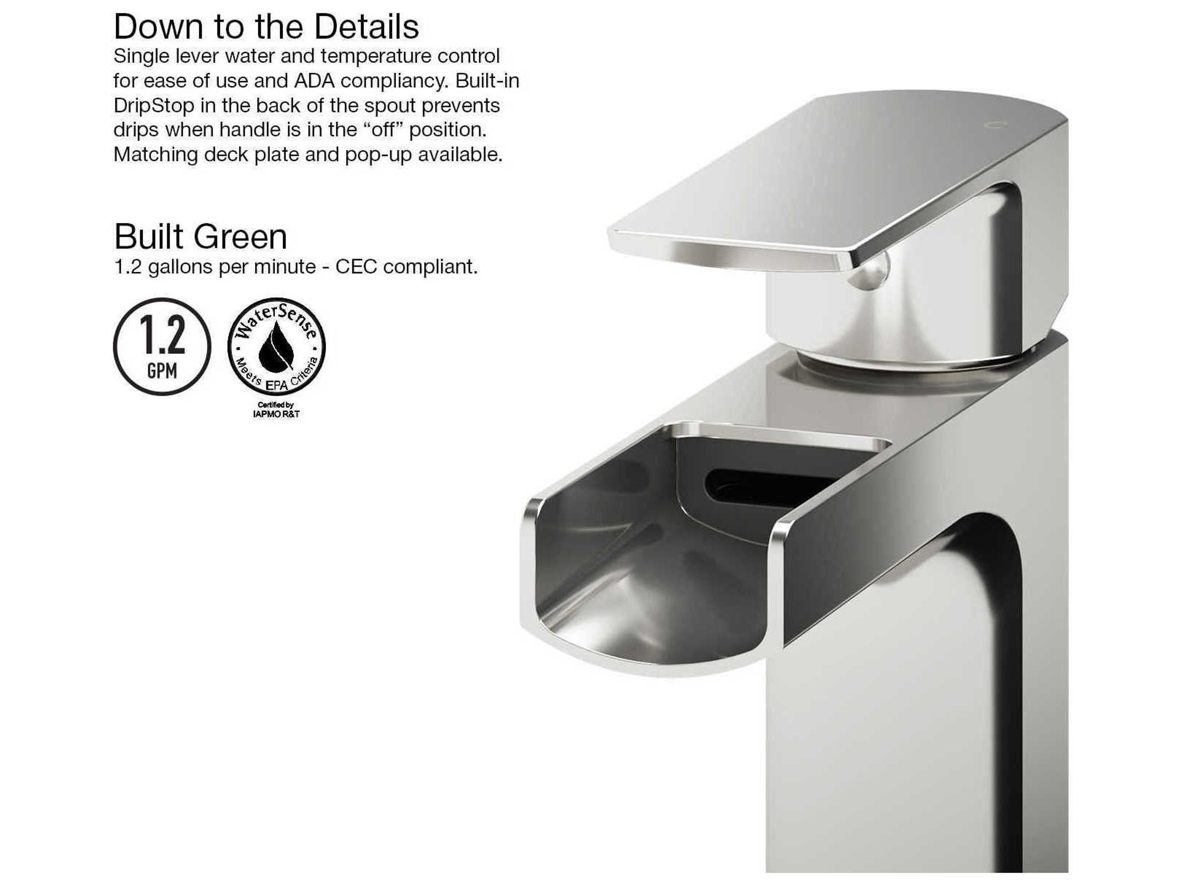 Vigo Ileana Brushed Nickel 1-handle Waterfall Vessel Bathroom Faucet