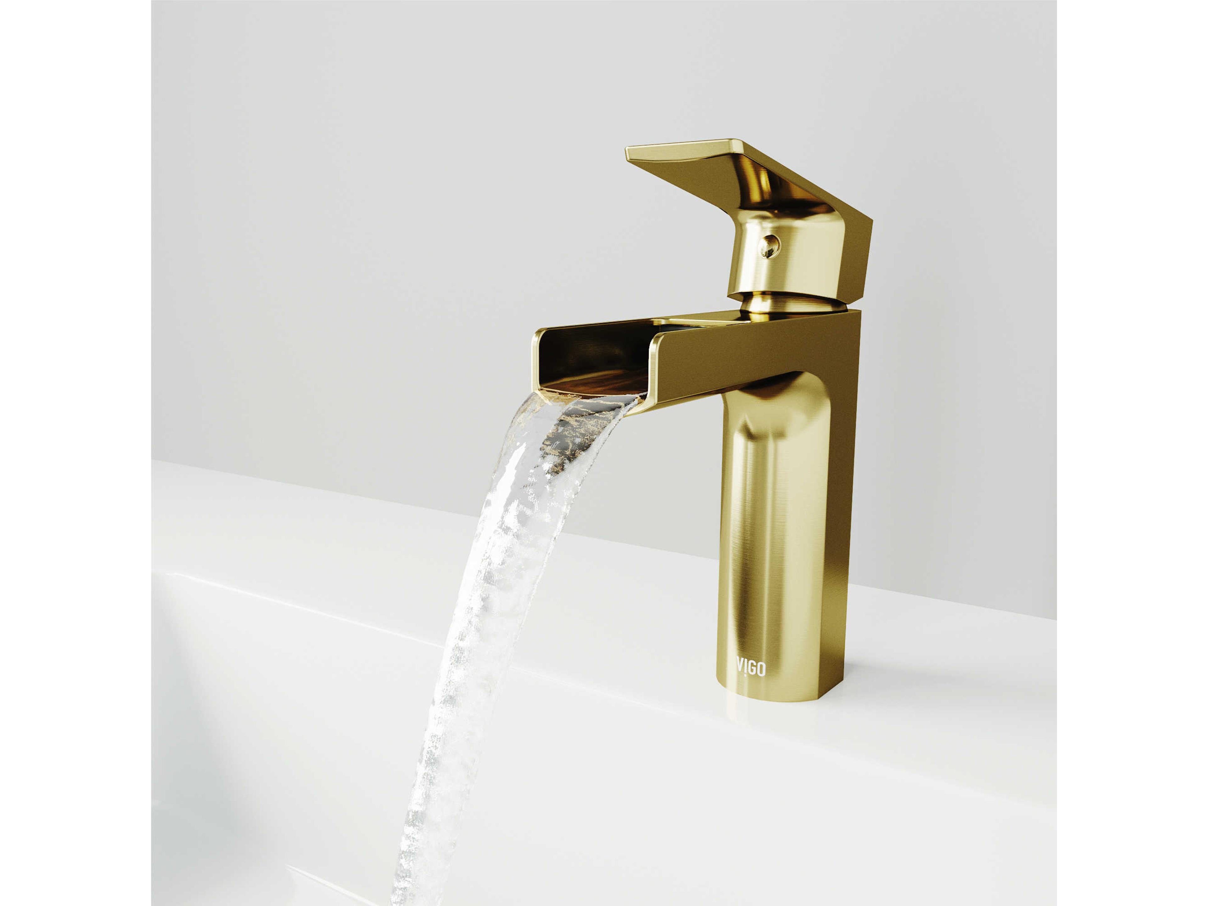 Vigo Ileana Matte Brushed Gold Bathroom Faucet