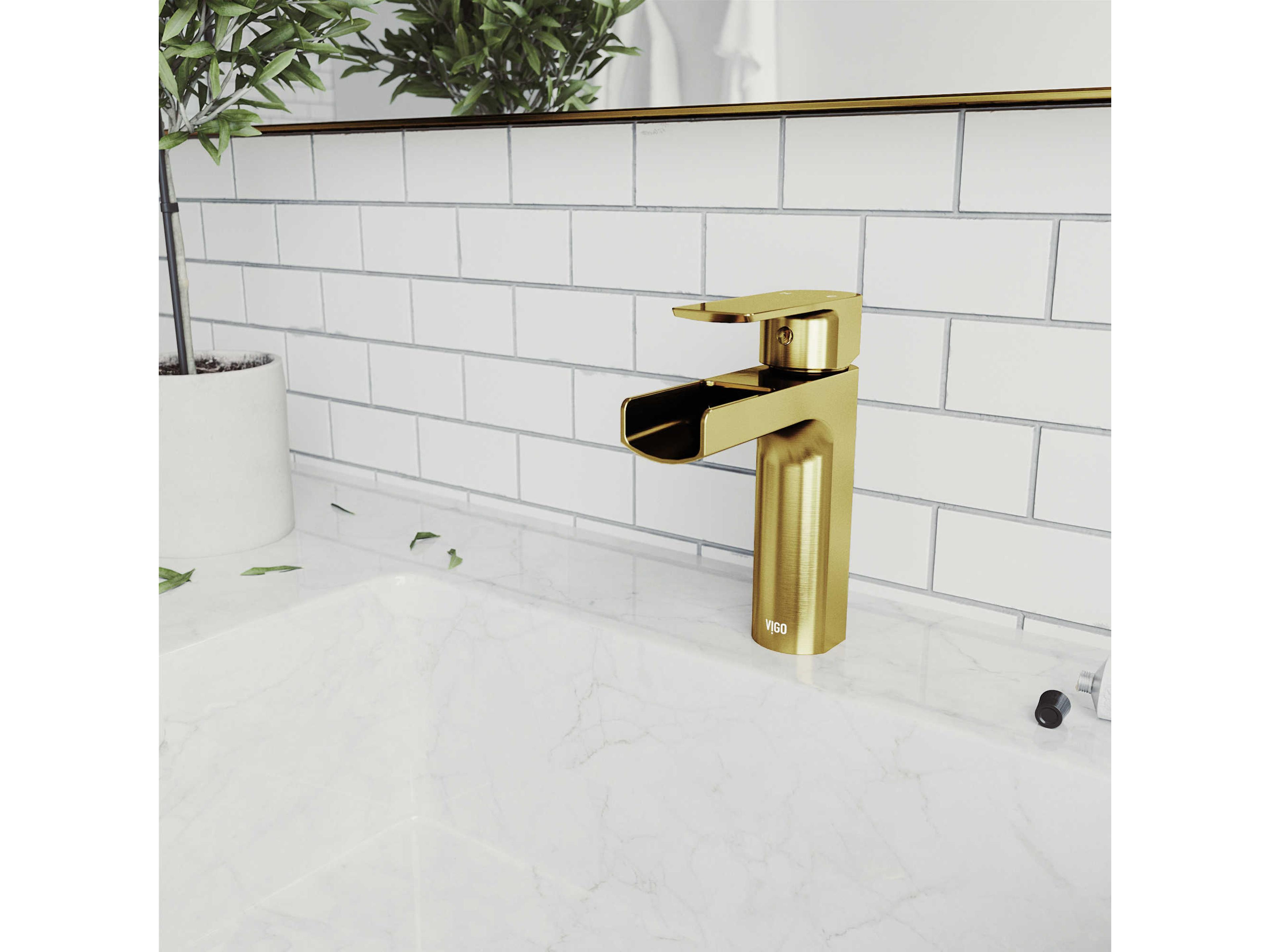 Vigo Ileana Matte Brushed Gold Bathroom Faucet